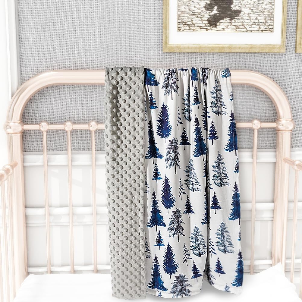 4 Pack Soft Woodland Baby Blankets(30“X40 for Unisex Girls or Boys Breathable Gender Neutral Nursery Double Layer Blankets with Dotted Backing and Animals Printed for Newborn Toddlers (Animal Print)