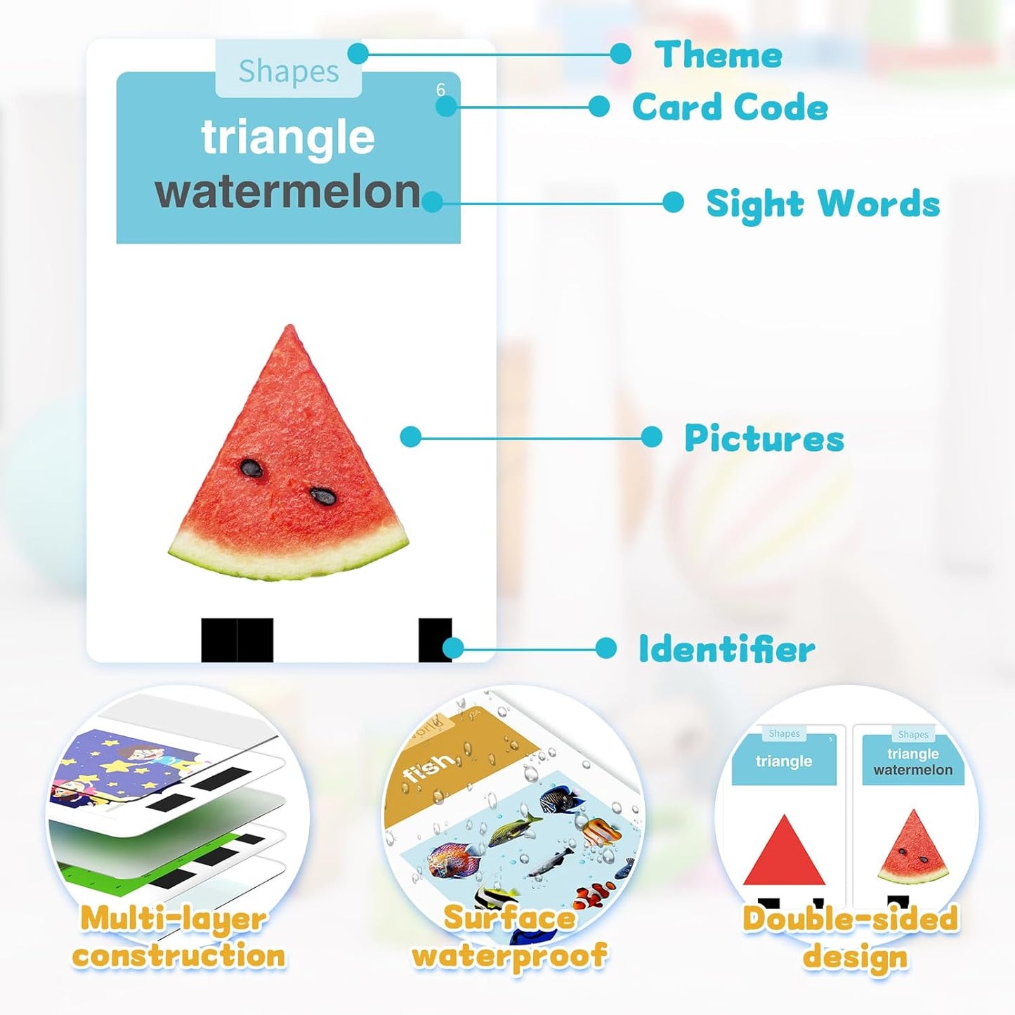 Toddlers Talking Flash Cards with American accent & 288 Sight Words, Speech Therapy Toys for 3 4 5 6 Years Old Boys and Girls, Learning Educational Montessori Sensory kit, Kids Birthday Gifts