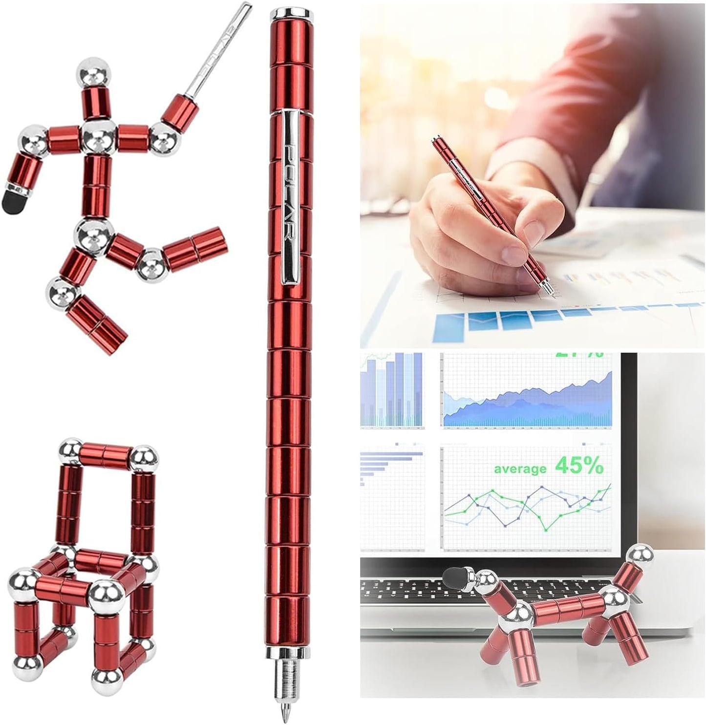 Fidget Pen,Magnetic Pen, Decompression Magnetic Toy Pen,Magnet Pen Fidget Toy Relieve Pressure Novel Toy Gift for Kids or Friends! (Big Red)