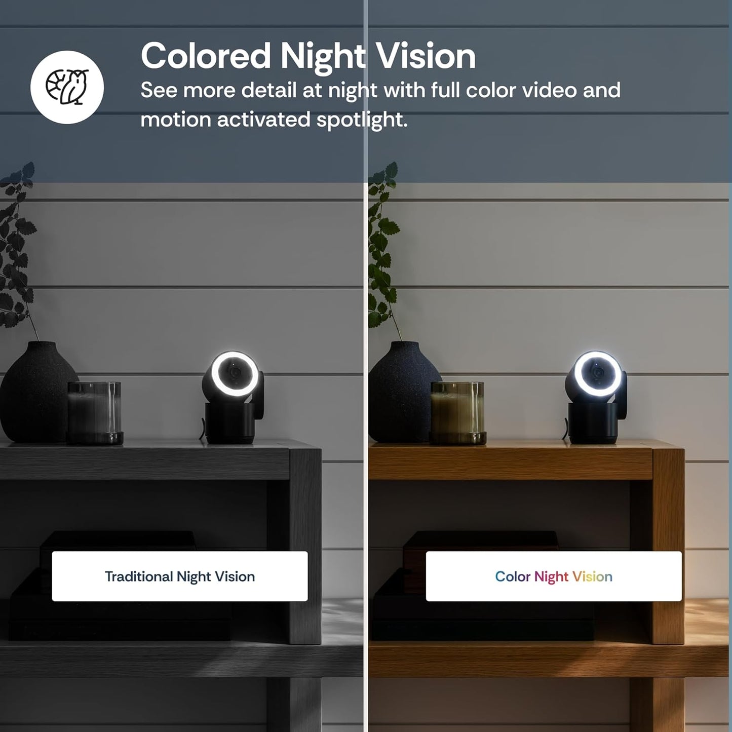 Luna 2K Indoor Cameras for Home Security, 2.4GHz & 5GHz WiFi, 360-Degree Pan-Tilt, Built-in Spotlight, Human Auto Tracking, Siren, Pet/Dog/Baby Camera with Phone app, Black (2025 Upgrade Version)