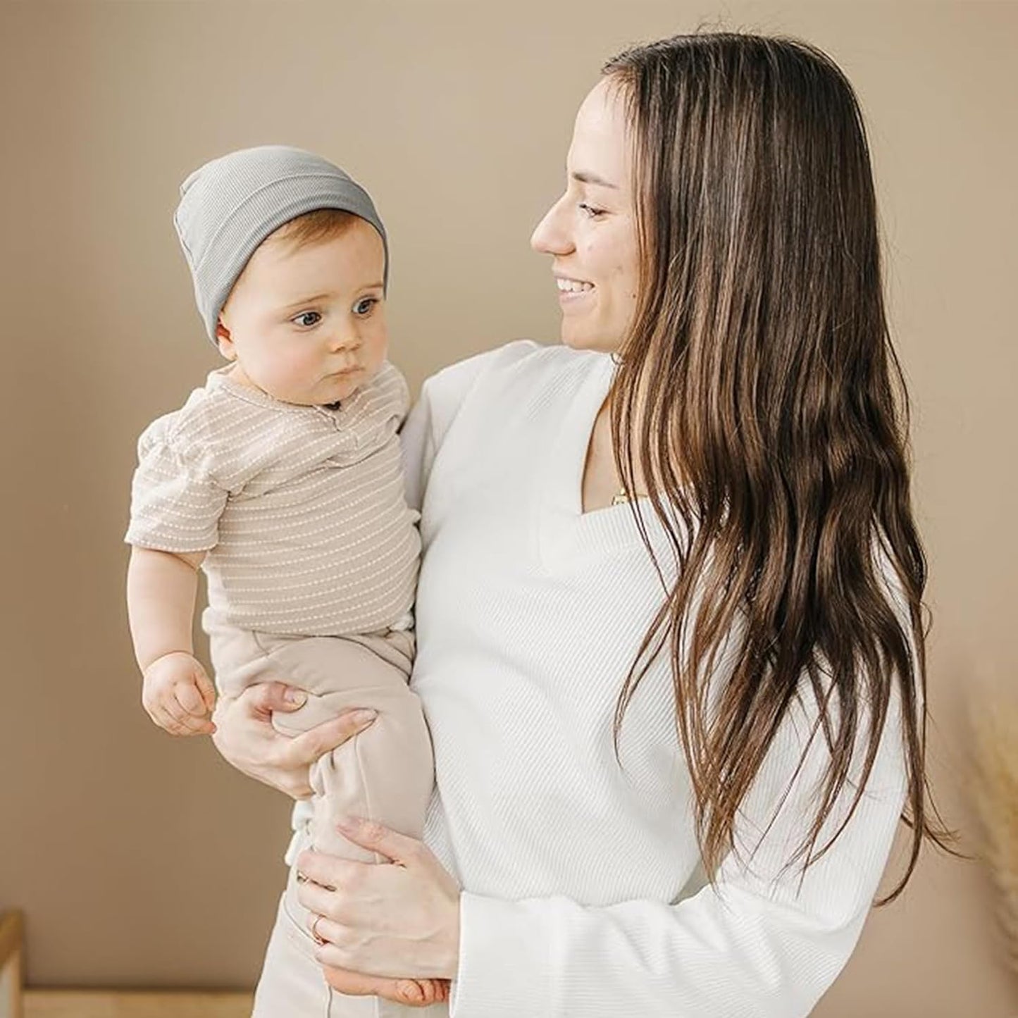 Konssy 6 Pack Baby Beanie Hats for Unisex, Toddler Beanies Baby Girl Boy Hat Warm Cap for Infant, Toddler