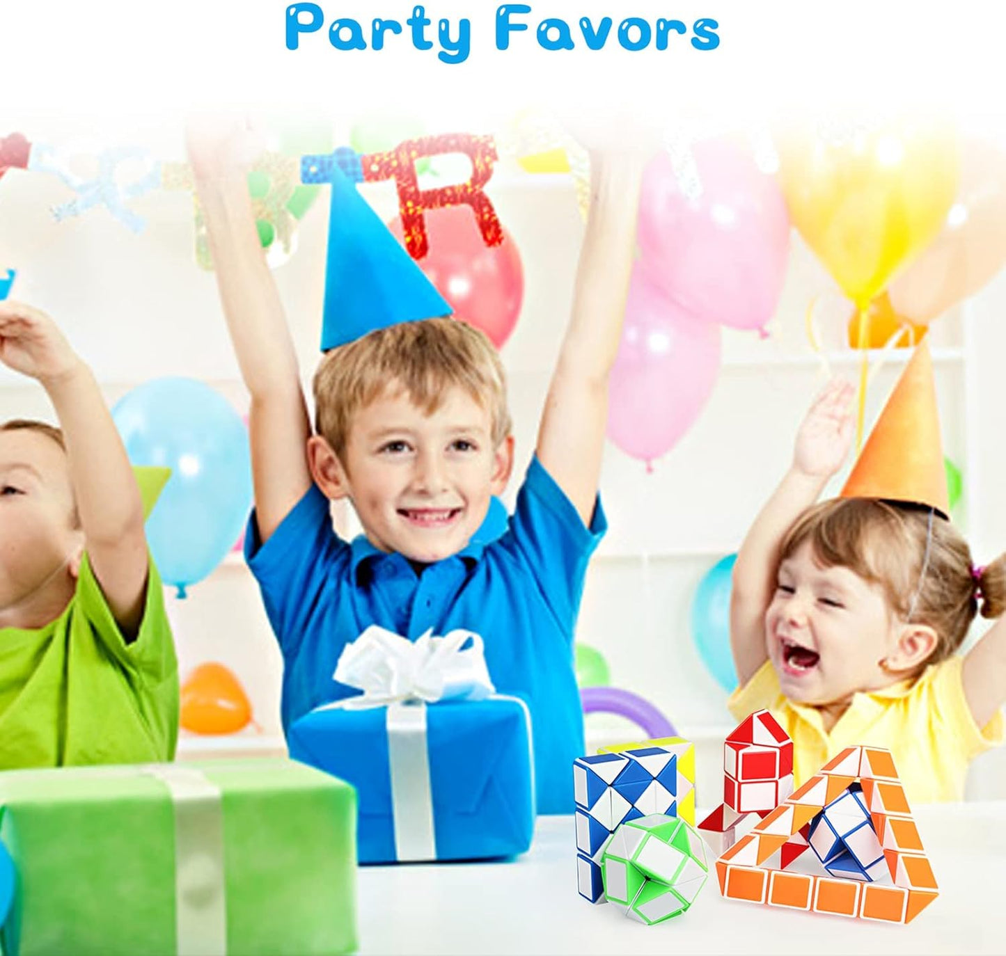 Ganowo 24 Pack Fidget Snake Cube, Mini Twist Puzzle Party Bag Fillers Bulk Toys for Kids Teens Birthday Stocking Stuffers Party Favors Supplies Goodie Bags Fillers, Random Colors