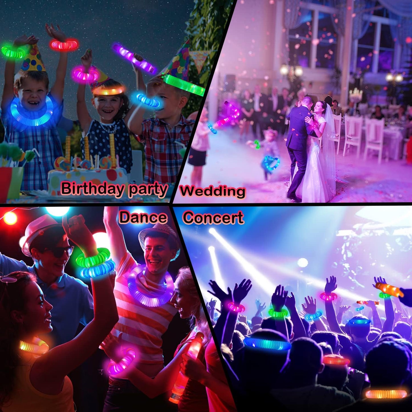 Glow Sticks Party Pack 12PCS-Glow in Dark Party Favor Supplies for Kids,Halloween Light Up Glow Necklaces Bracelets Accessories for Boys Girls,Neon Party Decorations for Birthday Camping Dance