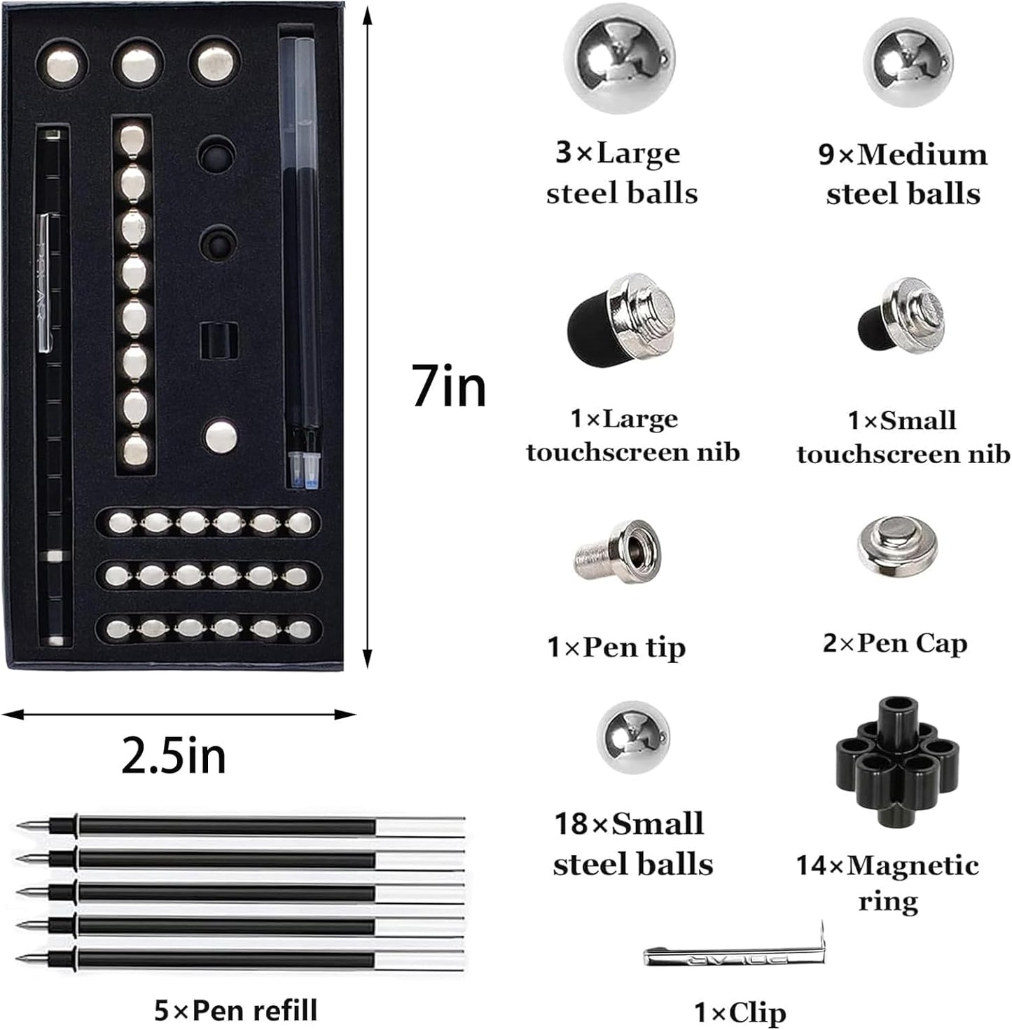 Fidget Pen,Magnetic Pen, Decompression Magnetic Toy Pen,Magnet Pen Fidget Toy Relieve Pressure Novel Toy Gift for Kids or Friends! (Big Color)