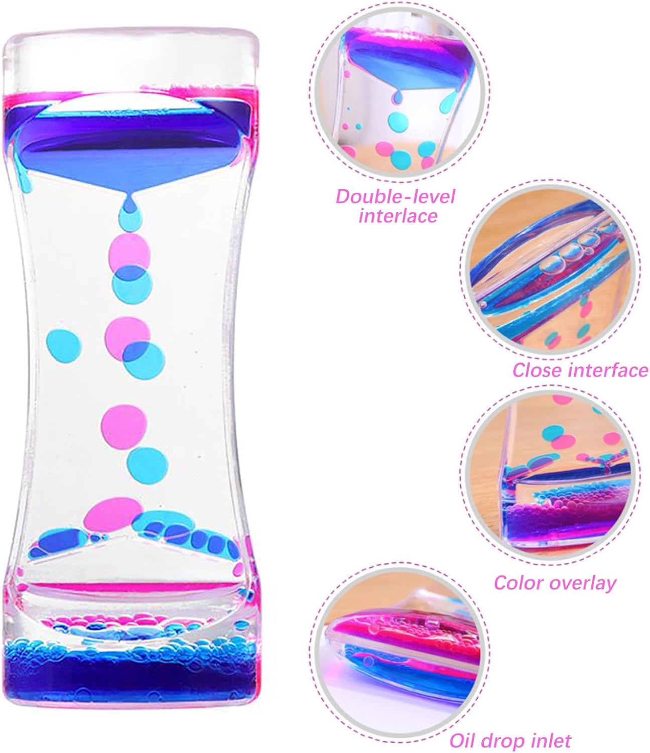 3 Pack Calming Liquid Motion Bubbler, Hourglass Type Bubbler Timer Sensory Toys for Children with Autism Toys for Children and Adults with Autism and Anxiety Relax and Calm Down School Office Toys