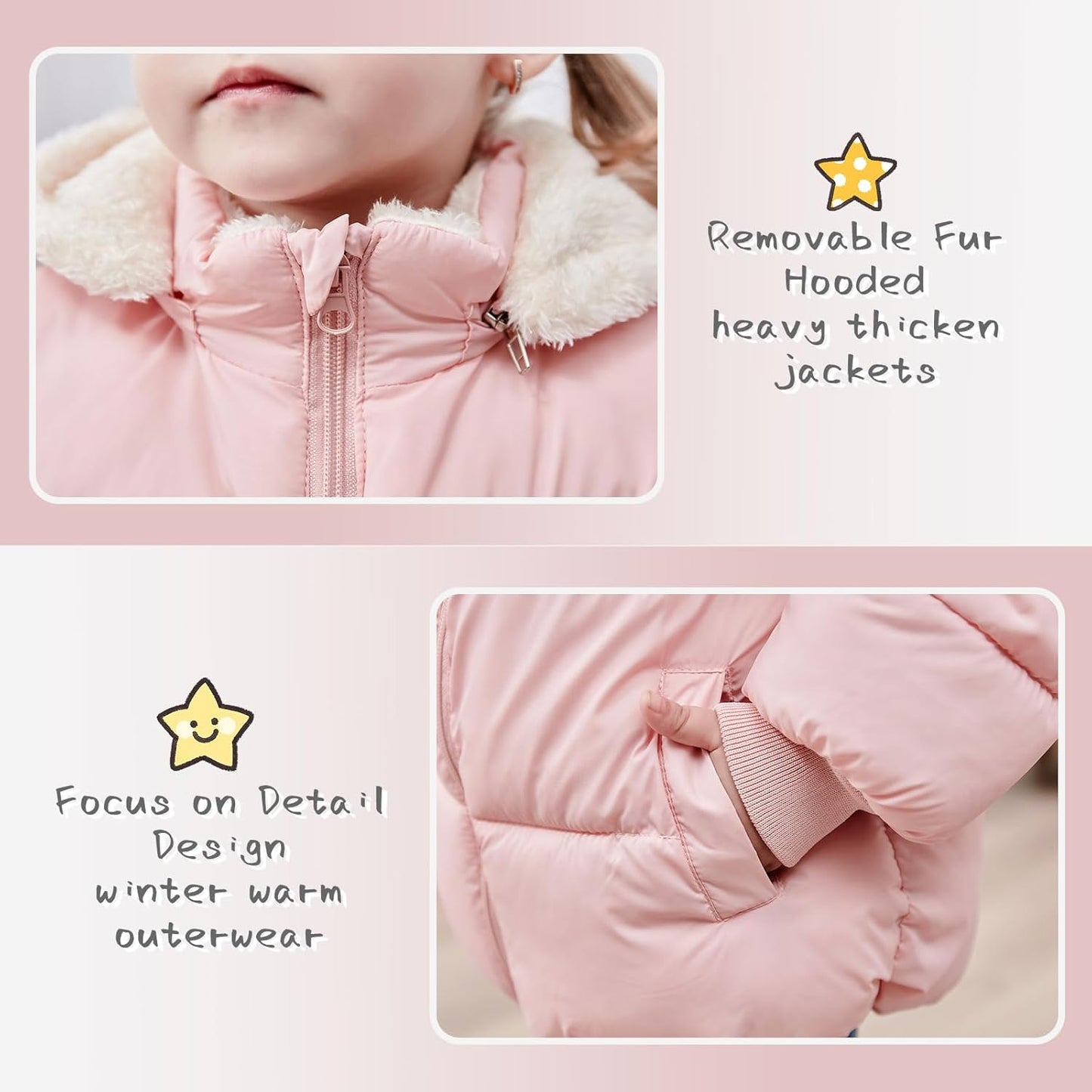 TUONROAD 1-6T Baby Girl Boy Winter Fleece Coats Toddler Warm Puffer Jackets Kids Down Alternative Outerwear
