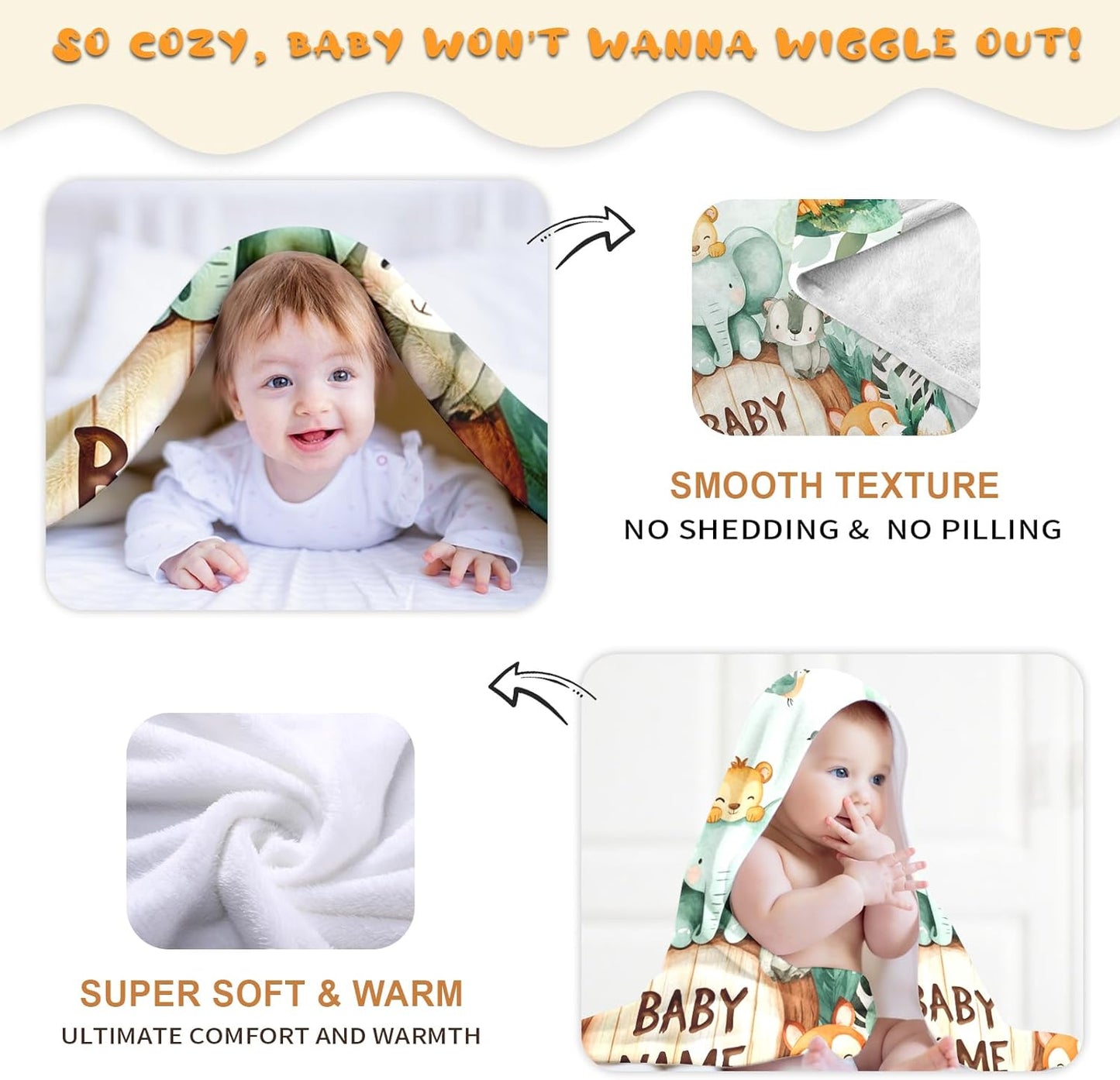 Ship Next Day, Personalized Baby Blanket – Printed in USA, Custom Baby Blanket for Boys & Girls, Baby Blanket with Name, Baby Shower, Easter, Christmas, Birthday Newborn & Toddler Gifts, Baby Gifts