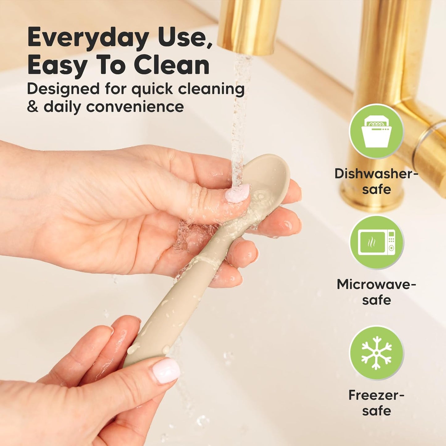 KeaBabies Silicone Baby Spoons, Self Feeding 6-12 months - 3-Pack Baby Weaning Eating Utensils, Toddler First Food Training Spoon, Infant, Kids Feeding Supplies Essential Set,Dishwasher-safe (Roseate)