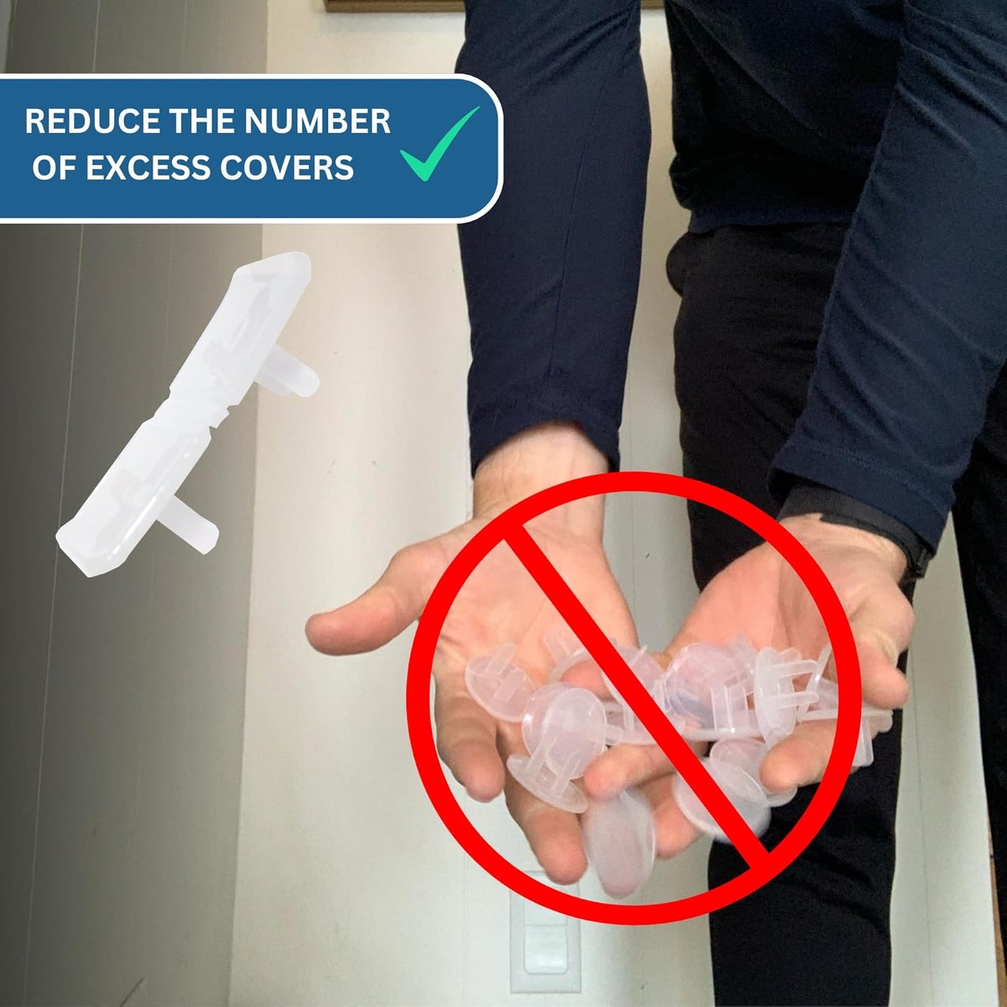 White Double Outlet Covers Baby Proofing (20 Pack, 40 Sockets) | Baby Proof Plug Covers for Electrical Outlets | Safe & Secure Baby Safety Products | Childproof Socket Covers Protect Toddlers & Babies