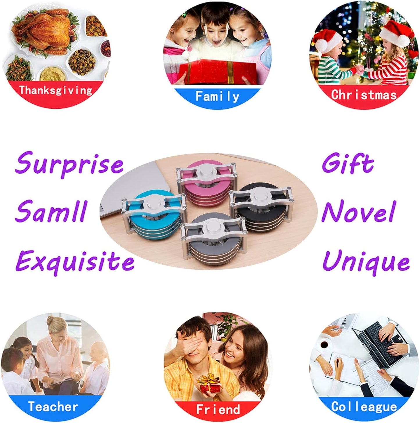 Desk-Kinetic-Toys Cool-Gadgets for Fidget: 20Mins Spinning-Tops, Cool-Stuff Figet Game for Adult Teen Children Kid, Optical-Illusion Stress Relief Gifts for Man Women Office School Home Christmas