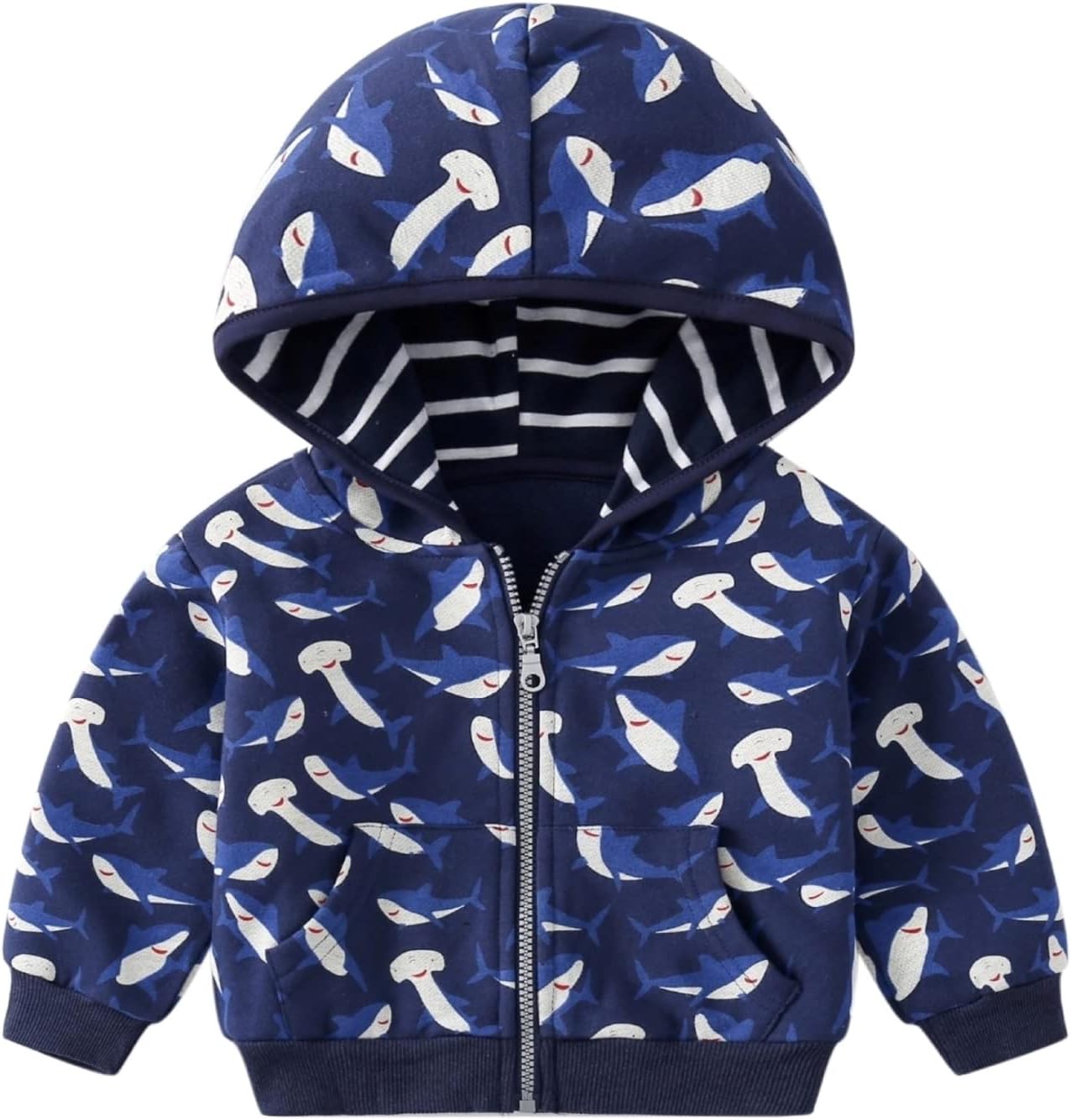 Toddler Boys Full Zip Dinosaur Hoodies Comfortable Sweatshirt
