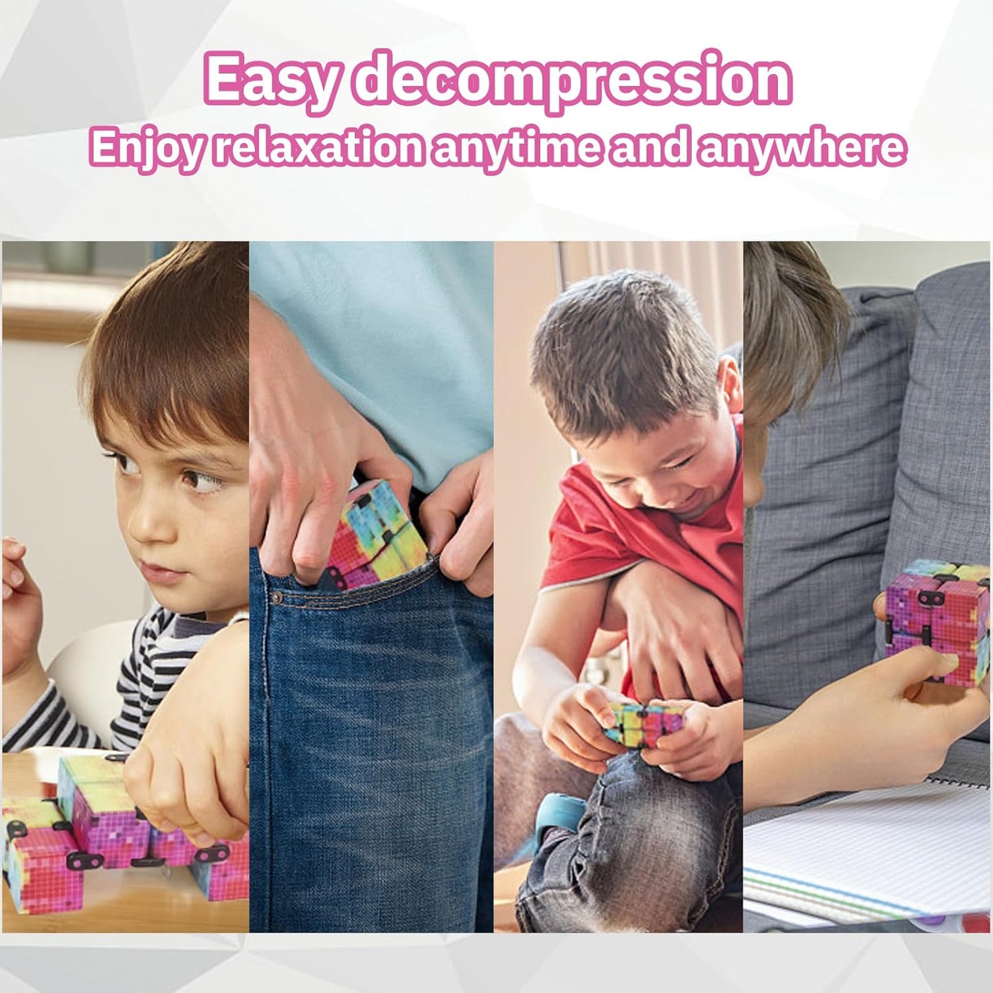 Fidget Infinity Toys Cube: Fidget Toy Hand Held Magic Cubes Cool Stuff Gadgets Things Unique Birthday Gifts Boys Girls Kids Adults Anxiety Stress Relief Sensory Toy Christmas Stocking Stuff Gifts Toys