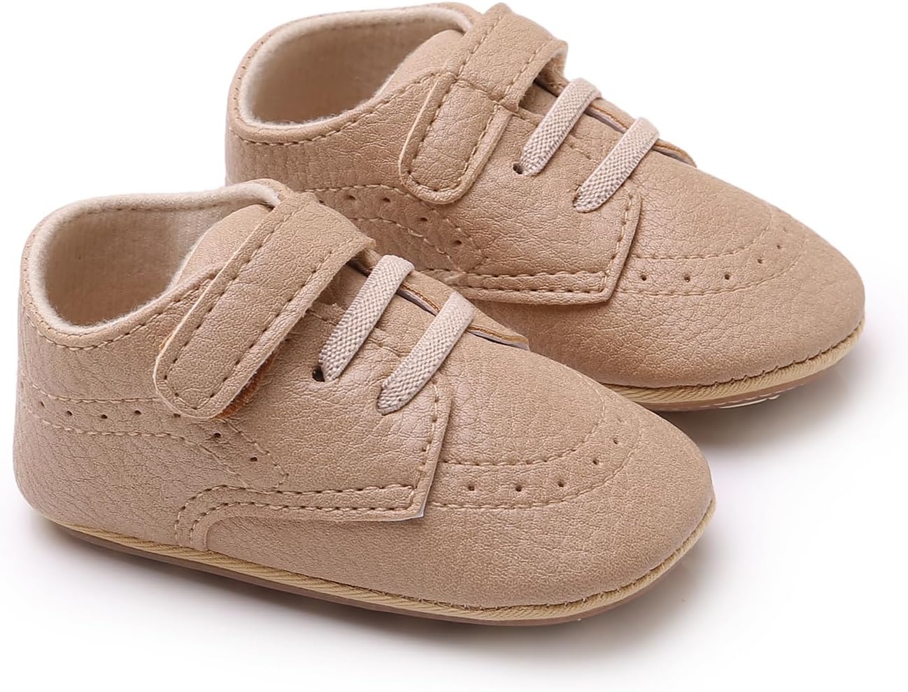 SOFMUO Baby Boys Girls High Top Ankle PU Leather Sneakers Soft Rubber Sole Infant Moccasins Newborn Oxford Loafers Anti-Slip Toddler Wedding Uniform Dress Shoes