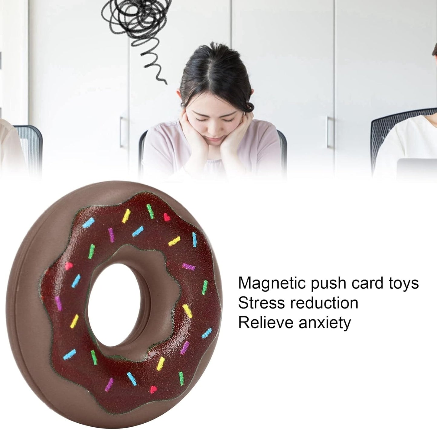 VBESTLIFE Magnetic Fidget Toy, Doughnut Finger Fidget Slider Toy Anxiety Pressure Relieving Fidget Slider Toy Fidget for Adults Kids Fidget Toys (Brown)