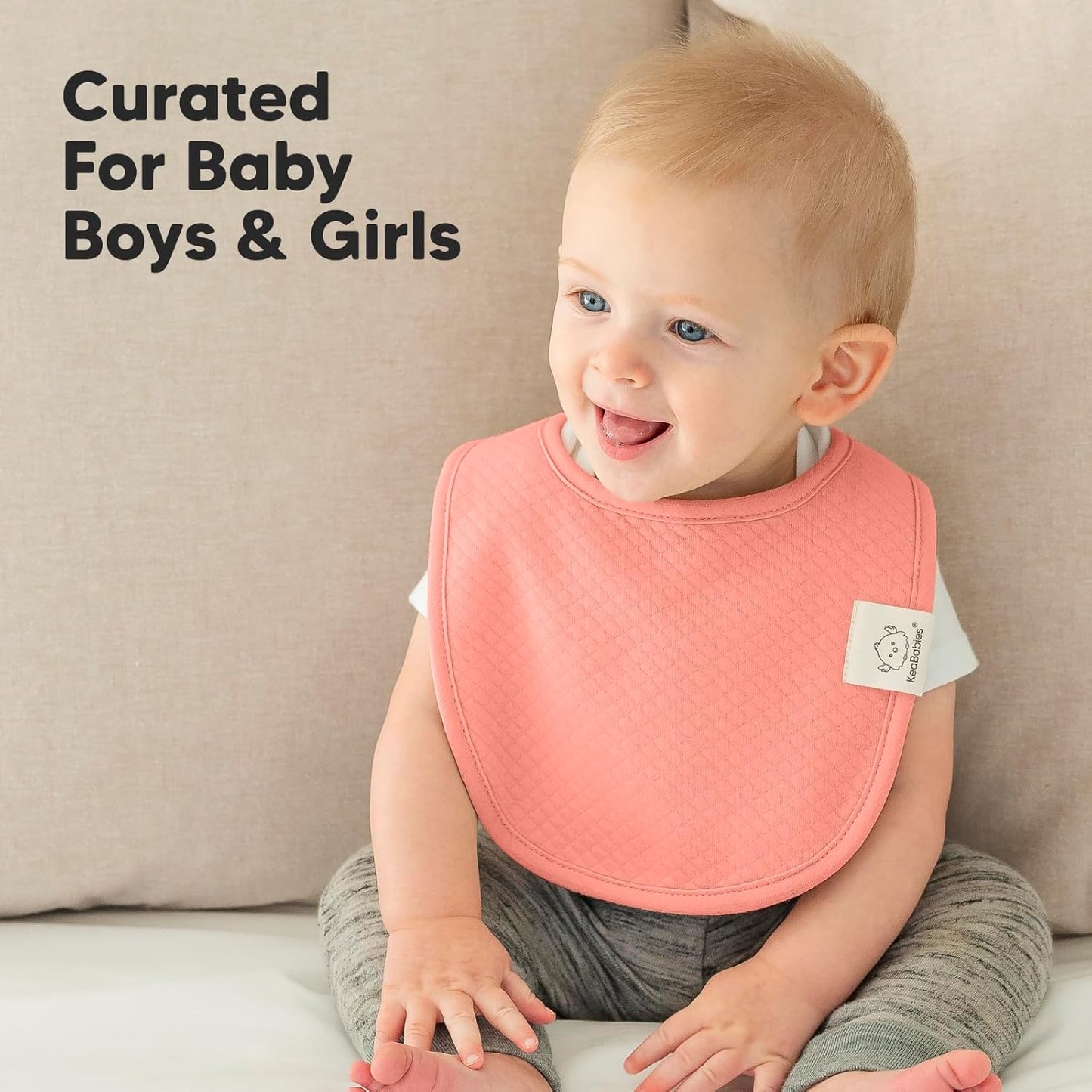 8-Pack Organic Baby Bibs for Girls, Boys - Quilted Cotton Cloth Baby Drool Bibs for Drooling and Teething Toddler, Newborn, Infant, Soft & Super Absorbent (Muted Pastel)