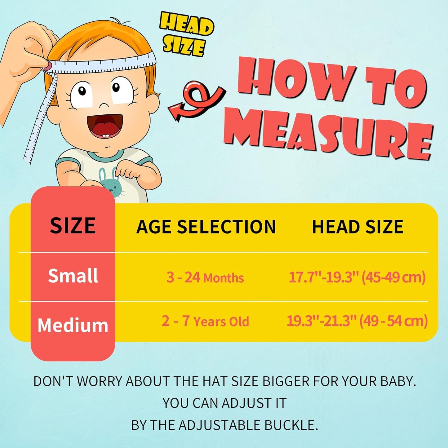 Toddler Baby Sun Hat Kids Summer UPF 50+ for Boys Girls Adjustable Beach Hats with Bucket Wide Brim Age 1-7 Years