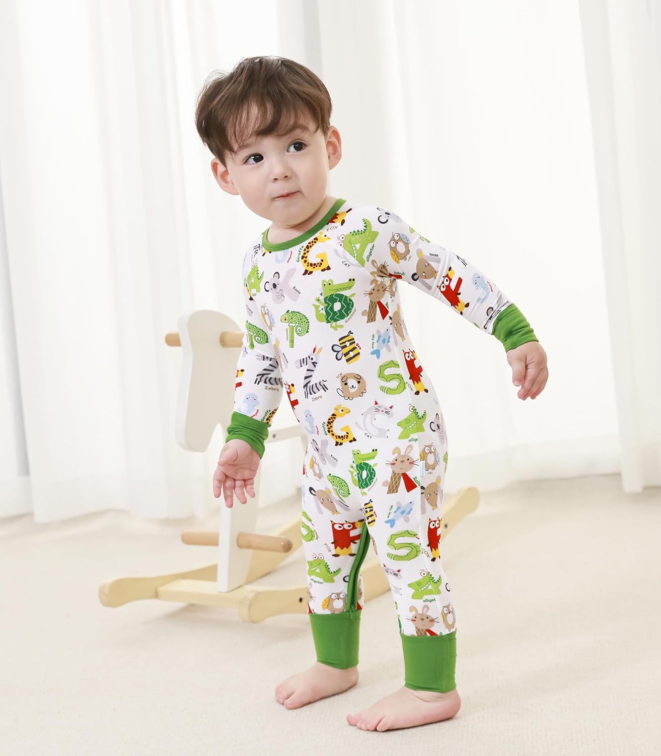 Baby Boys Girls Romper Long Sleeve Jumpsuits Infant Unisex One-Piece Bamboo Viscose Zipper Mitten Rompers