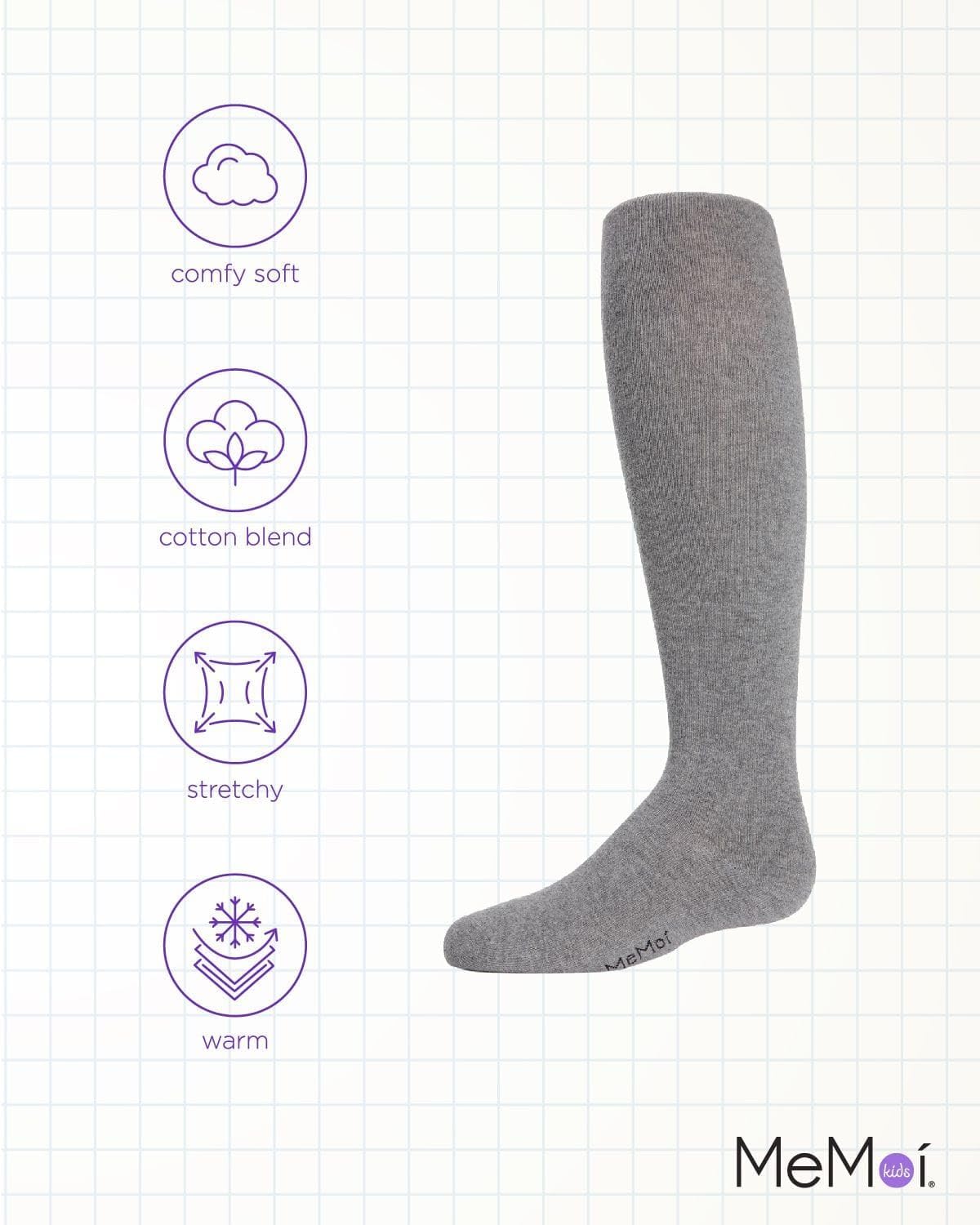 MeMoi Soft Pima Cotton Tights for Girls, Soft and Lightweight Opaque Tights for girls - Sizes 8 to 16