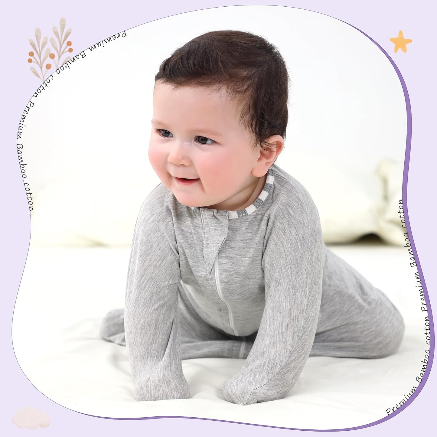 PuppyPaws Baby Sleep Sack, Transition Swaddle, Sleep Sack 0-3 Months, Wearable Blanket Baby with 2-Way Zipper, Swaddles for Newborns Summer, 95% Rayon derived from Bamboo, 5% Spandex