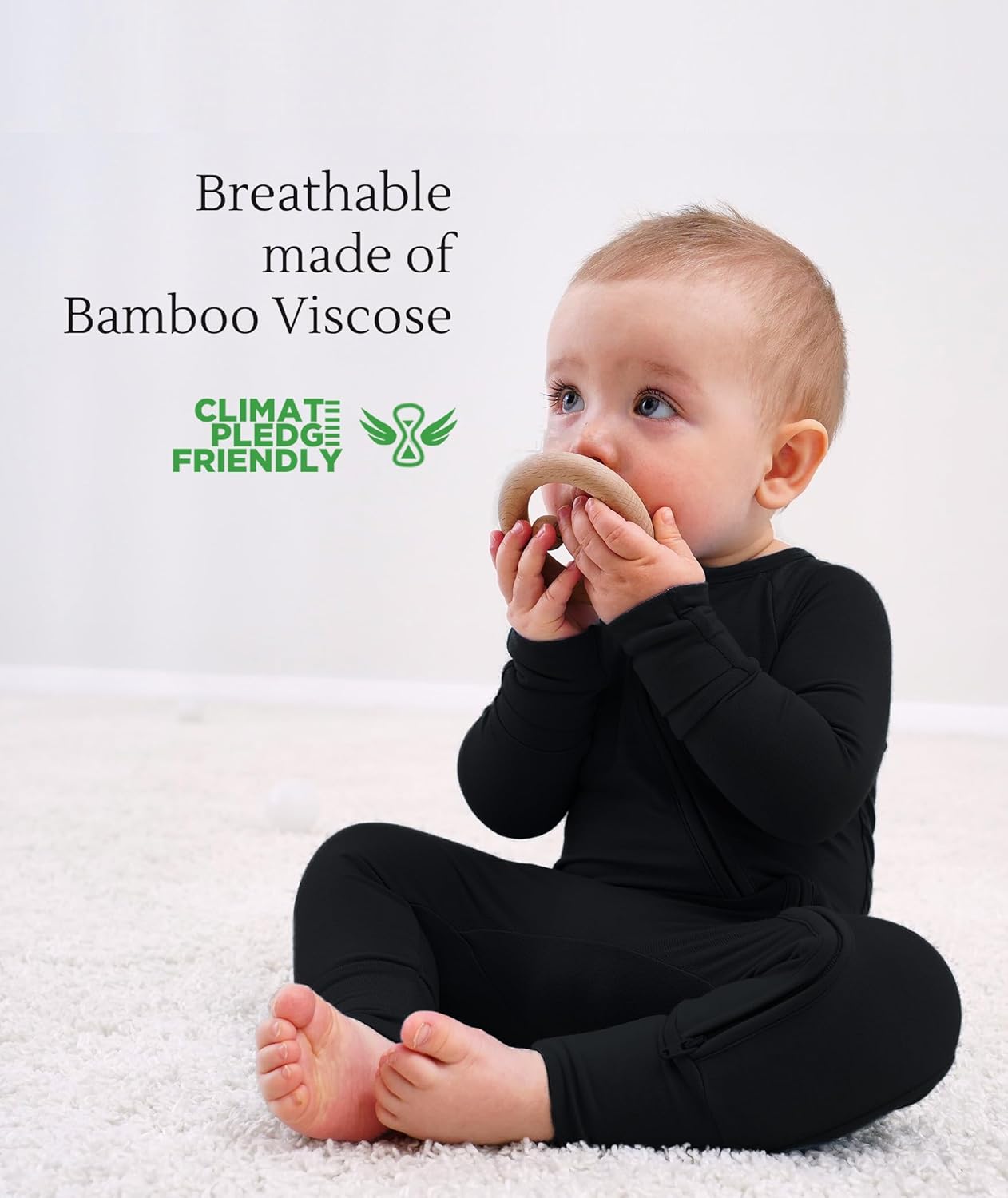 Baby One-Piece Romper Footless Bamboo Viscose Pajamas Sleepers for Baby Boys and Girls