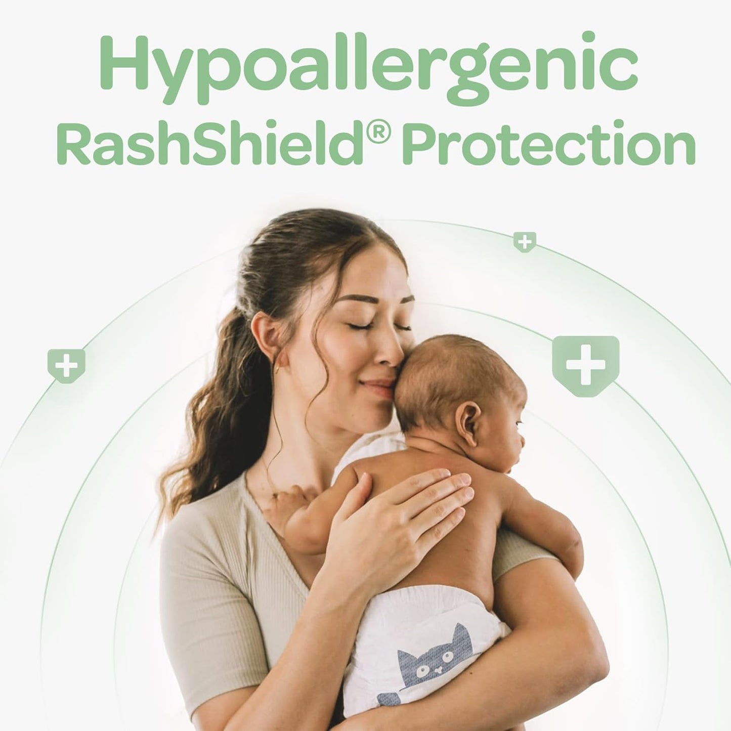 Parasol Clear+Dry Disposable Diapers, RashShield Protection and Leak-Control Fit, Hypoallergenic Diapers, Size 1 (7-14 lbs), 320 Count