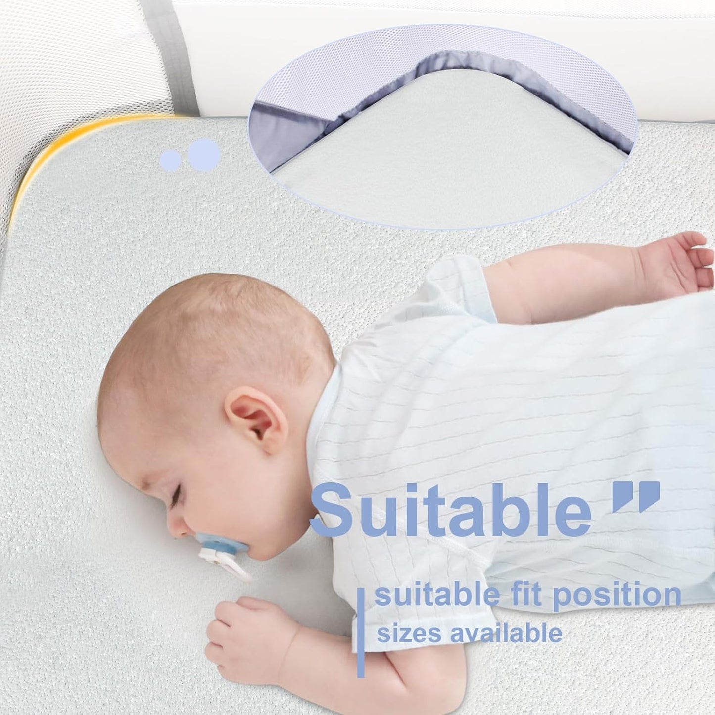 NeoBorn Baby Bassinet Mattress Pad, 32" x 18" Dual Sided Comfort Gel Memory Foam Mattress with Removable Breathable Soft Tencel Cover Fit for RONBEI/Ingenuity/Cuddor Baby Bassinet