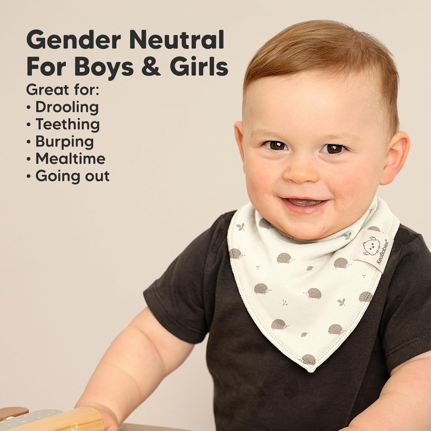 8-Pack Organic Baby Bandana Bibs for Girls - Super Absorbent Triangle Baby Bibs for Drooling and Teething Infant, 100% Cotton Extra Soft for Newborn, Infant 0-36 Months (Fall Spores)