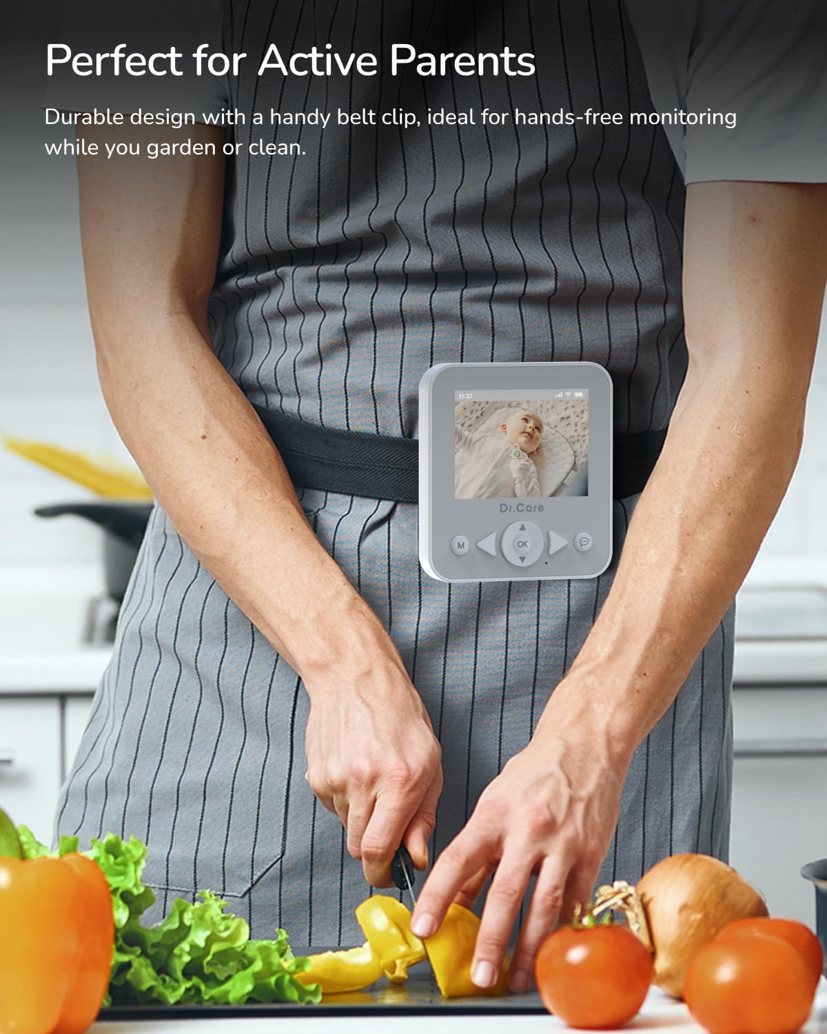 NeoView Video Baby Monitor - 2.8” Screen, 2-Way Audio, Video Loop Recording, Night Vision, Real-Time/VOX Monitoring, Temperature Sensor, Lullabies, Belt Clip Design (Supports Up to 128GB)