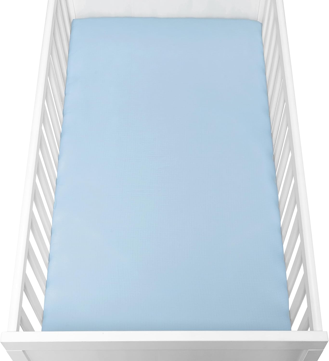 Newton Baby Mini Crib Sheets (2-Pack) | Organic Muslin Cotton, Ultra Breathable & Soft Baby Sheets, Machine Washable Baby Mattress Sheets, Fits Any Mini Sized Crib 24" x 38", Sky Blue