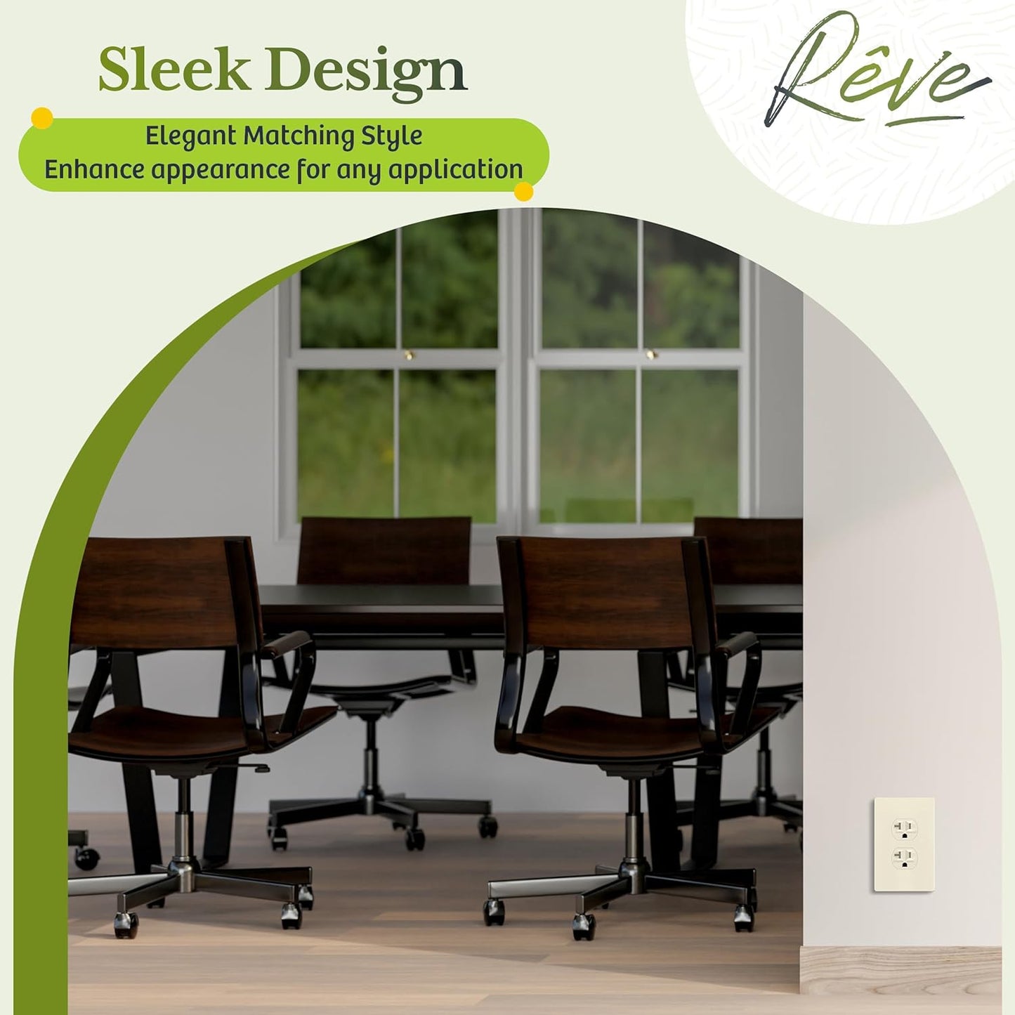 TG Mid-Size Screwless Duplex Wall Plate, Child Safe Receptacle Outlet Cover, Medium Size 1-Gang 4.88" H x 3.11" L, Polycarbonate Thermoplastic, UL Listed, SP-MS1-LA5P, Light Almond (5 Pack)