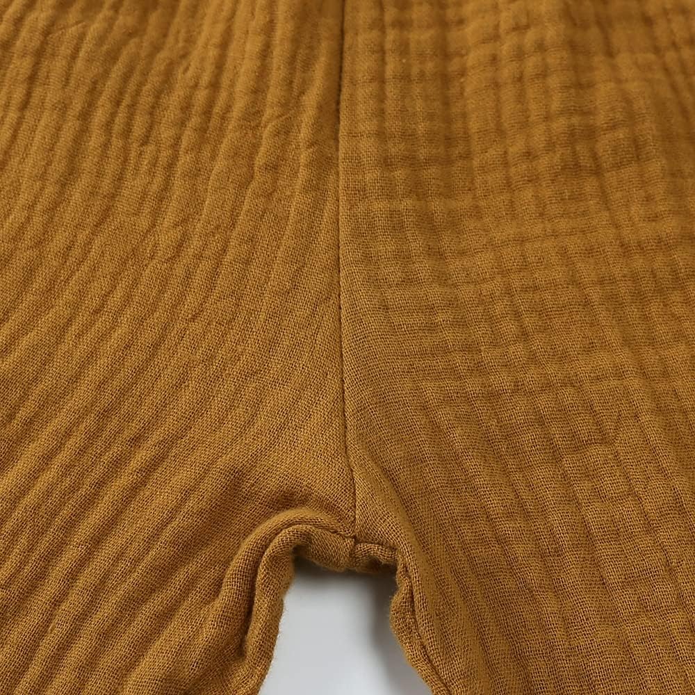 MYGBCPJS Baby Boys Girls Cotton Linen Trousers Kids Casual Ankle Pants Loose Long Bloomers