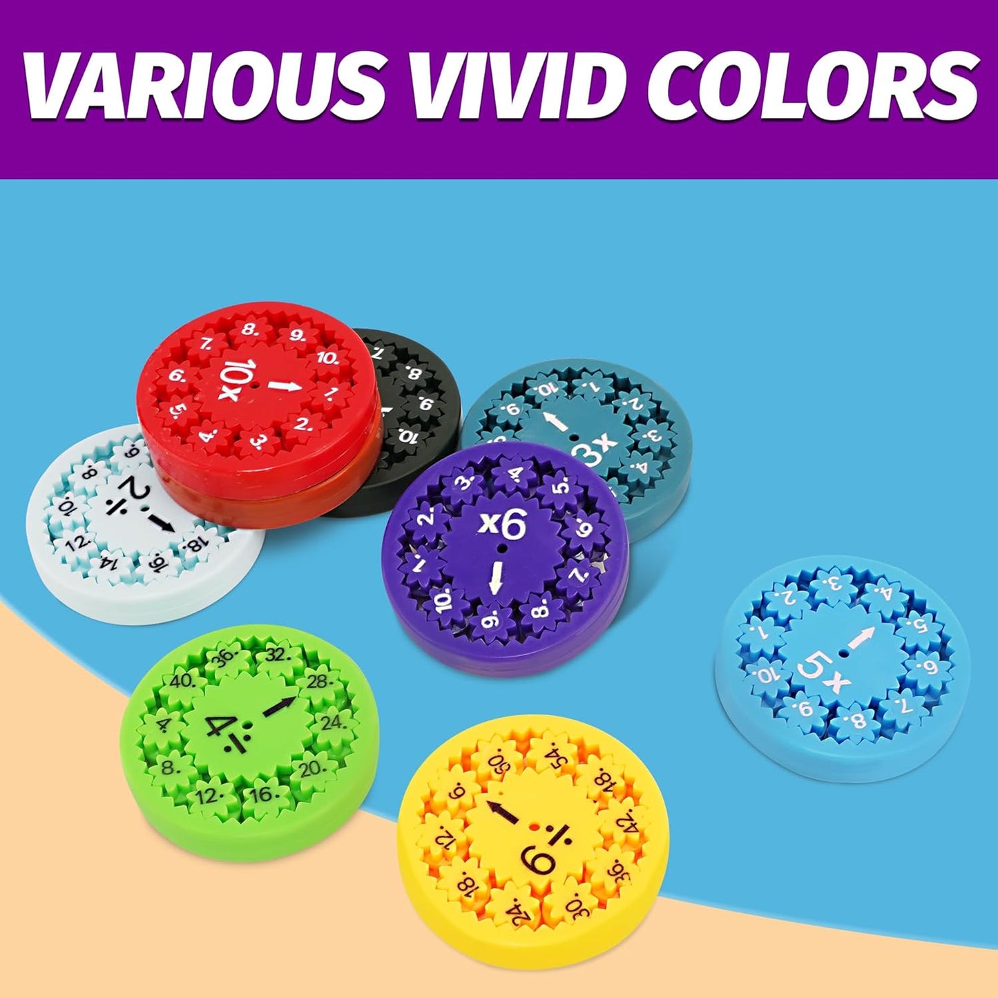 9PCS Math Fidget Spinners,Educational Math Fidget Spinner for Stimmers & Fidgeters in Home &School,Math Spinners Fidget Toys for Kids 3+ ,Math Fidget Toy Addition & Subtraction