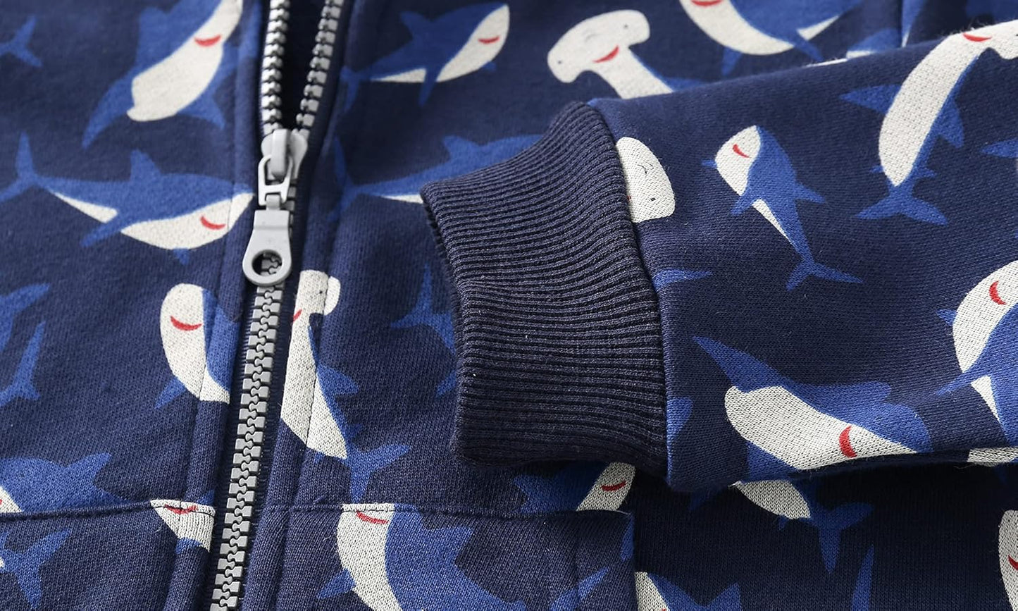 Baby Toddler Boys Dinosaur Hooded Zip Jacket Casual Outerwear Active Sweatshirt