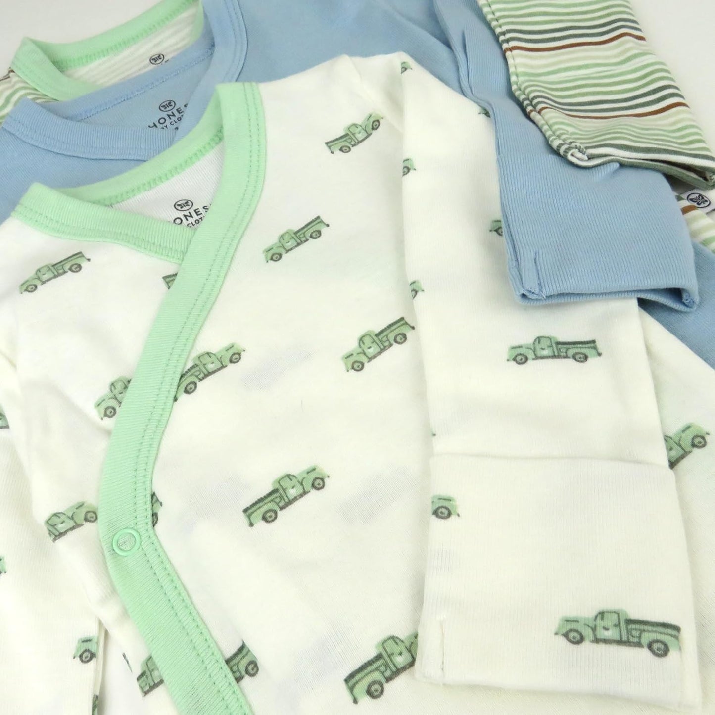 HonestBaby unisex-baby 3-pack Long Sleeve Side-snap Kimono Bodysuits Organic Cotton for Infant Baby Boys, Girls, Unisex