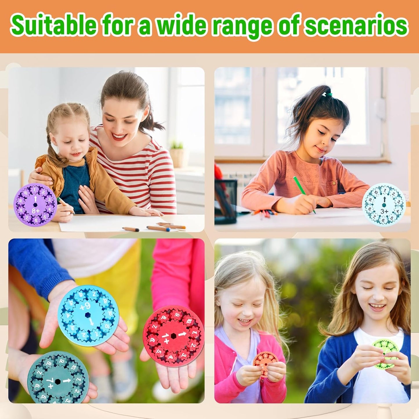 Math Fidget Spinner,3D Printing Math Fidget Spinners Sensory Spinner Counting Toys for Toddler,Number Fidget Toys for Kids Math Game,Learning Educational Toy for Kids (Addition & Subtraction)