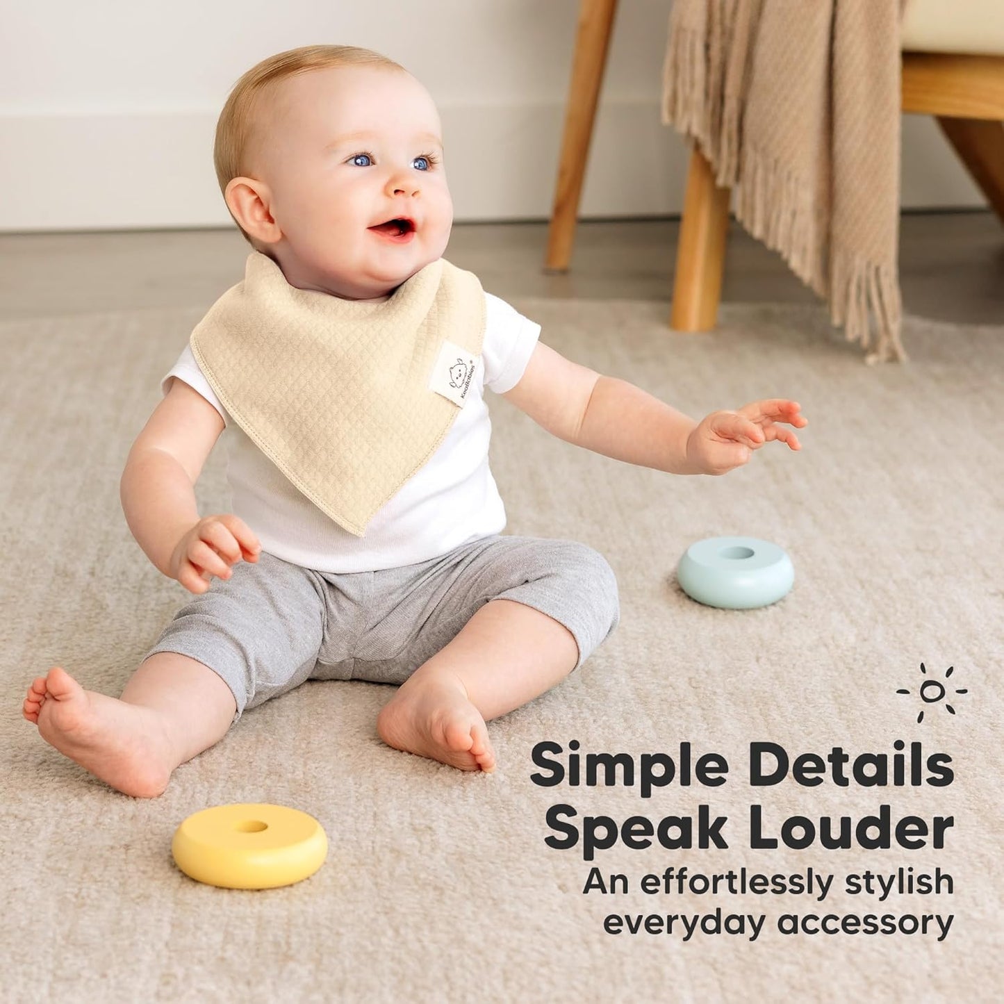 KeaBabies 8-Pack Bandana Bibs for Baby Girls, Boys - Organic Cotton Baby Bibs for Drooling & Teething Newborn, Toddler, Infant 0-36 Months, Extra Soft, Absorbent Cloth with Snaps (Driftwood)