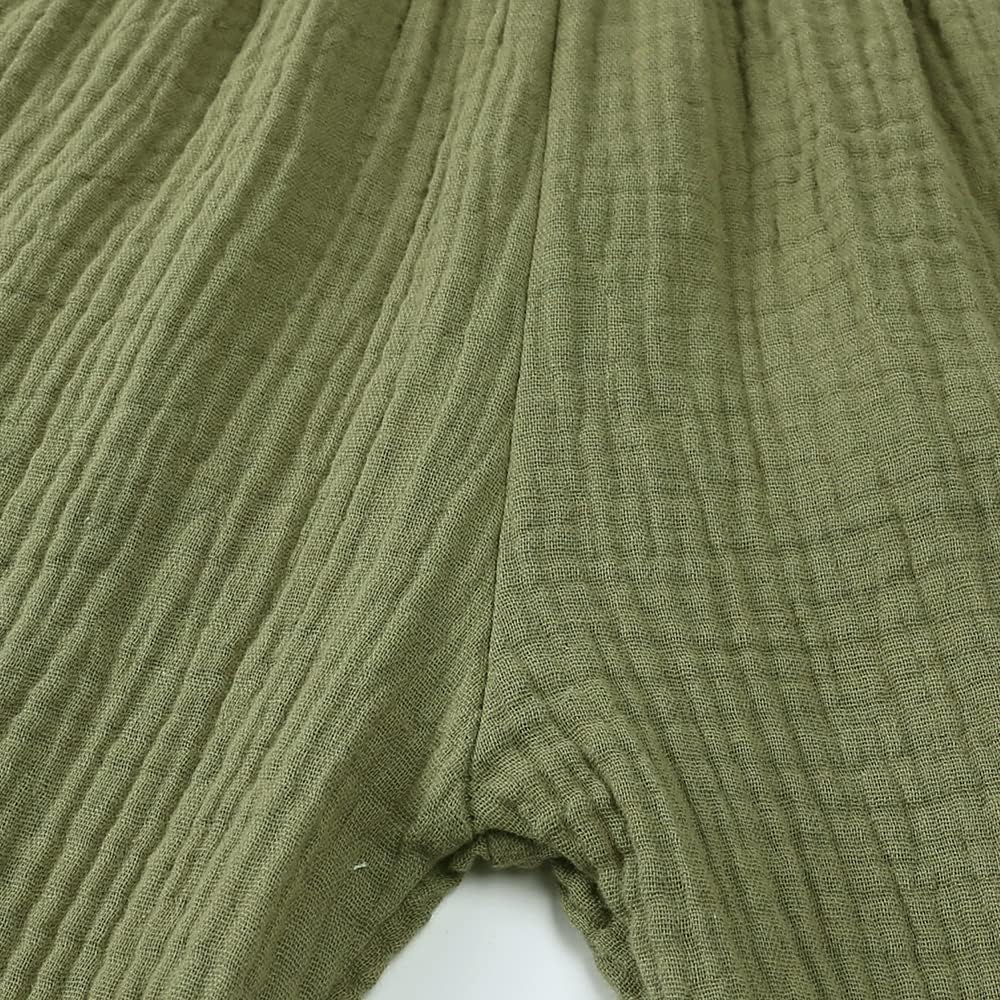 MYGBCPJS Baby Boys Girls Cotton Linen Trousers Kids Casual Ankle Pants Loose Long Bloomers