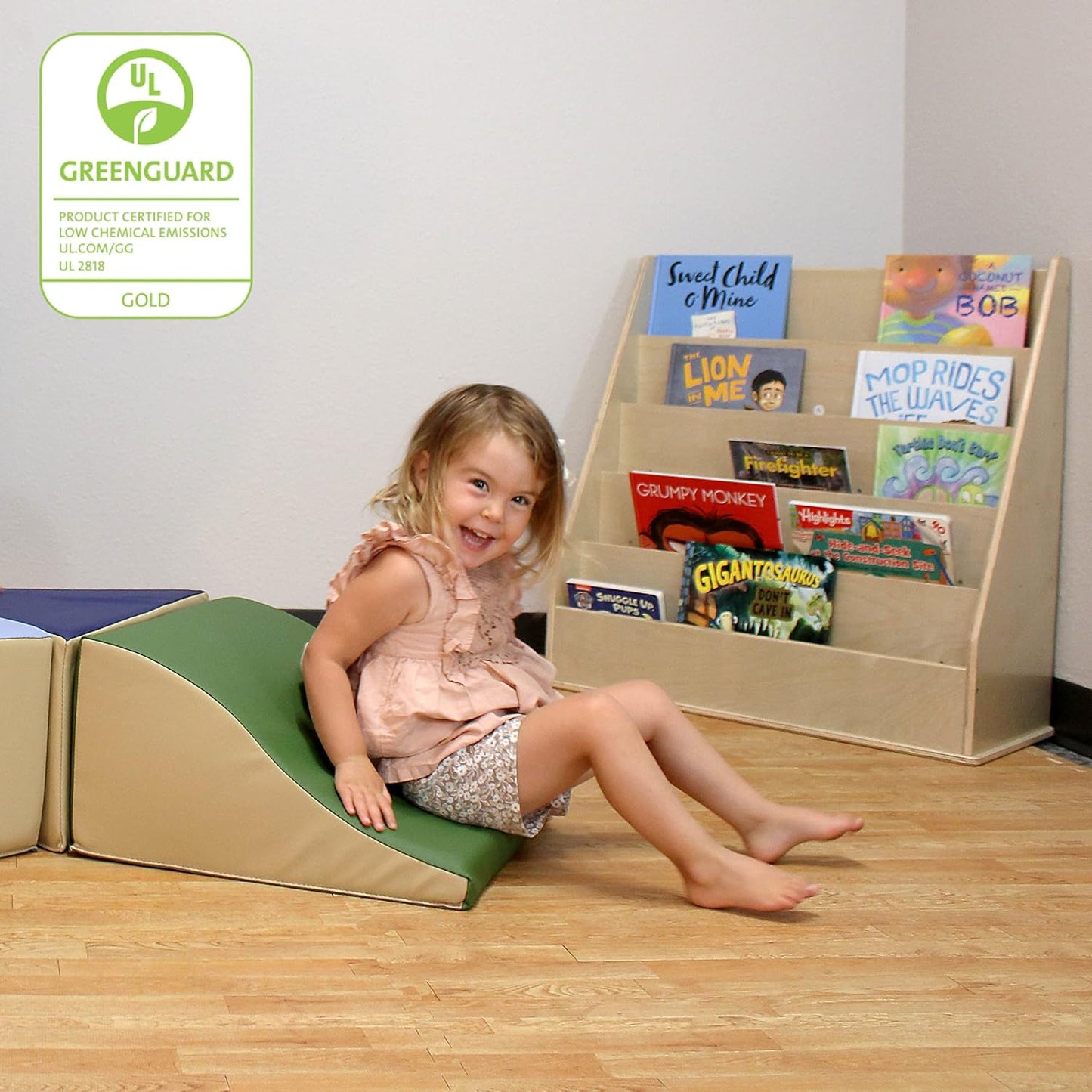 Factory Direct Partners 13799-NVPB SoftScape Toddler Playtime Junction 360 Climber, Indoor Active Play Structure (4-Piece) - Navy/Powder Blue