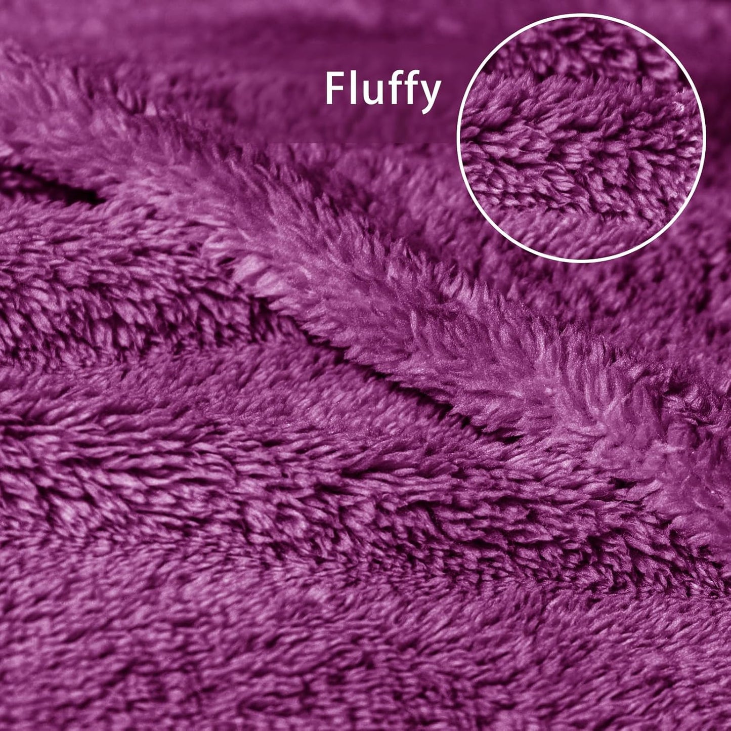 Exclusivo Mezcla Twin Size Flannel Fleece Blanket, Super Soft Velvet Plush Bed Blanket, Fuzzy Cozy and Warm for All Seasons, 60x80 Inches, Purple