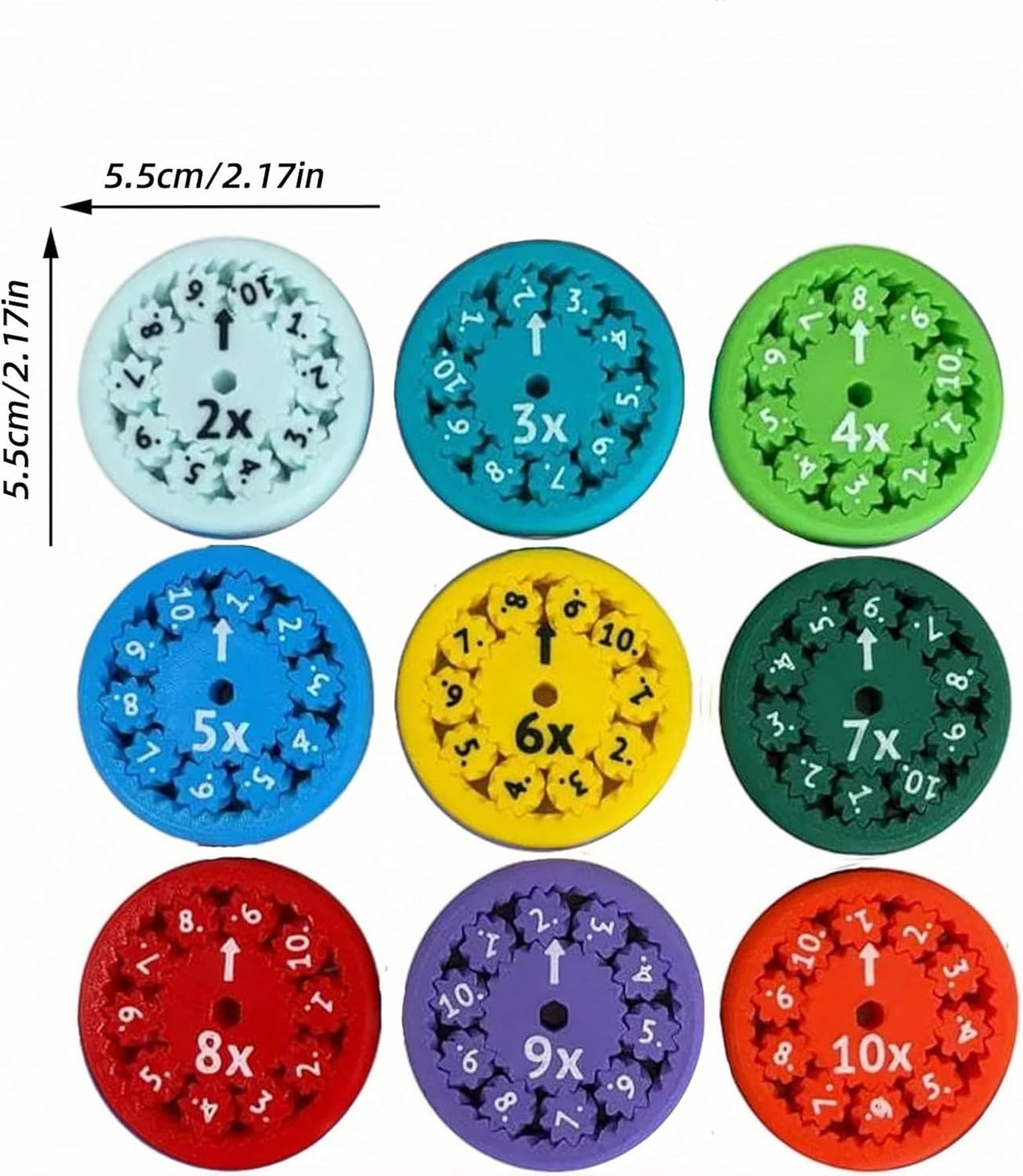 Math Fidget Spinners,Educational Math Fact Fidget Spinners, Math Fidget Toy Multiplication, Math Learning & Education Toys Game(18pcs)