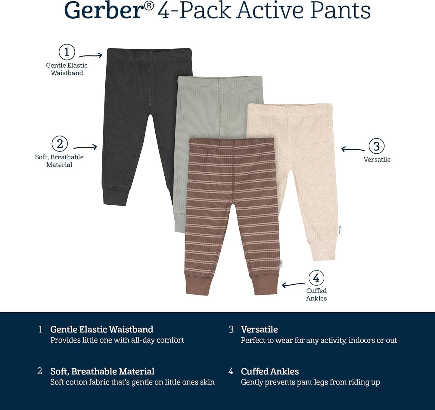 Gerber Baby Boys' Multi-Pack Pants