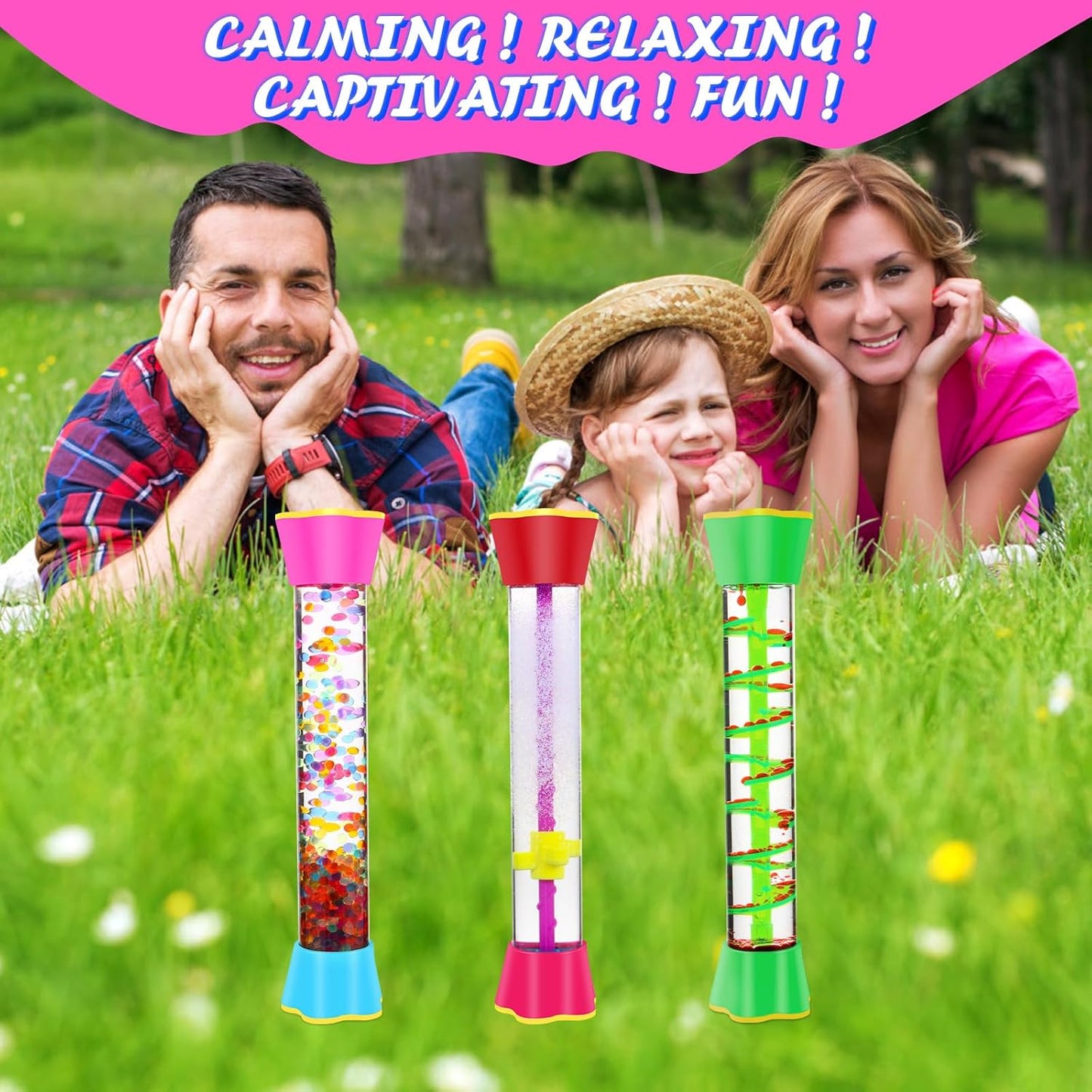 Sensory Fidget Tubes - Calm down Toys for Kids - Sensory Tubes for Calm Down Corner Supplies,Occupational Therapy - Promotes Calmness & Independent Play - Securely Sealed, No Leaks