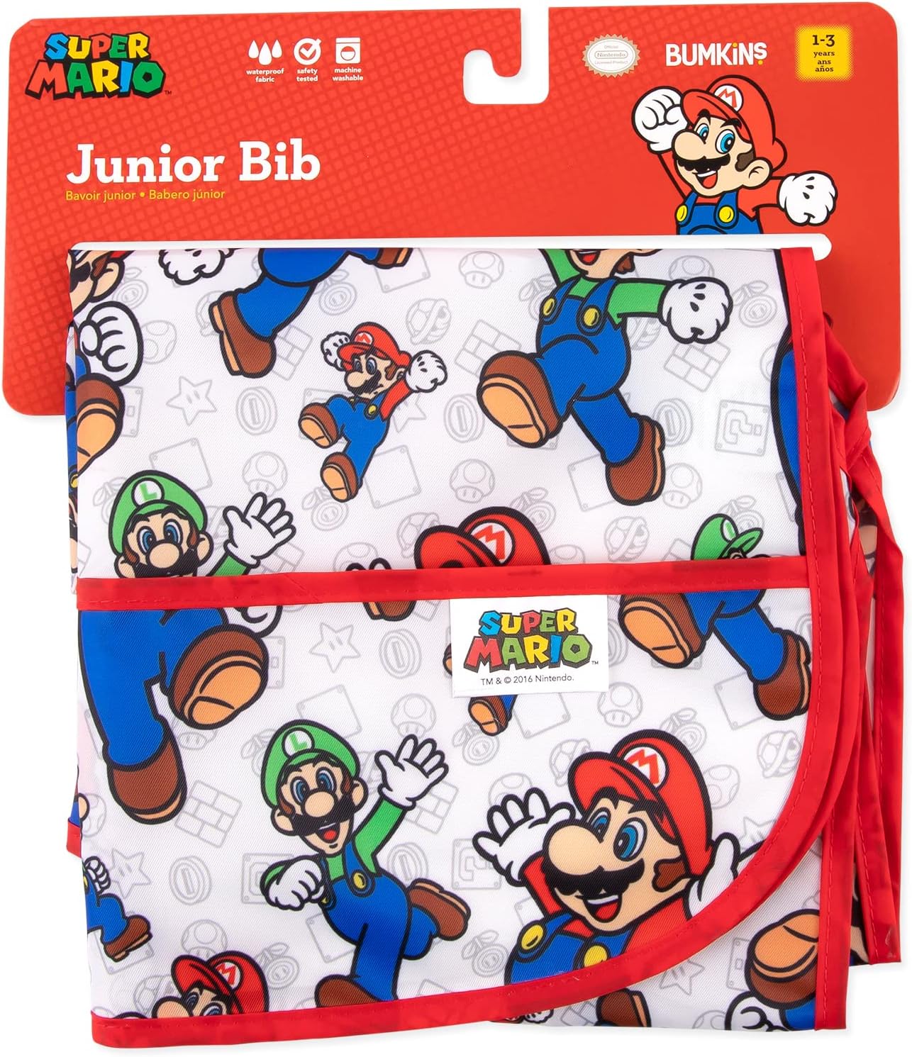 Bumkins Bibs - Toddler Bibs, Waterproof, Large for 1-3 Years, Short Sleeve