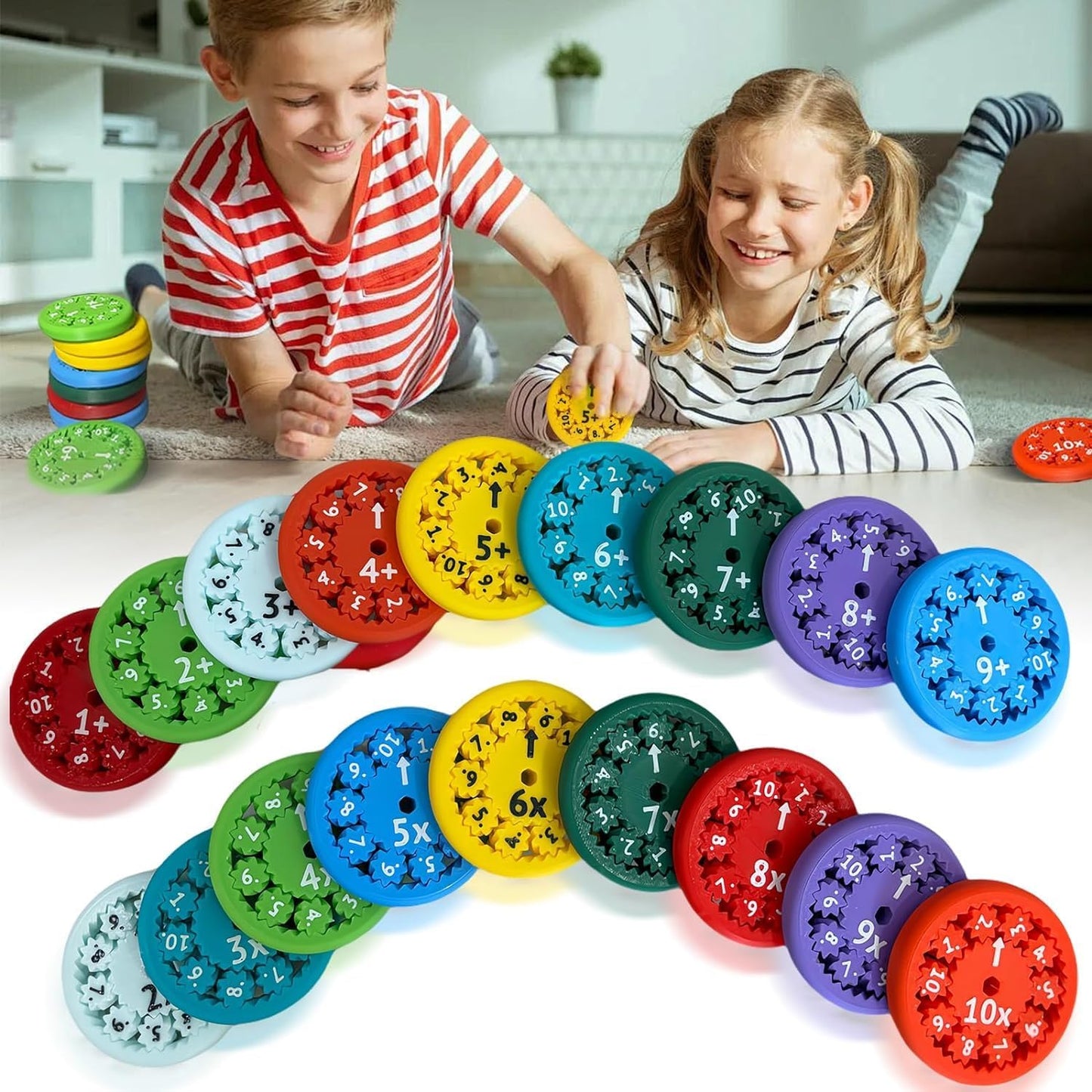 Math Fidget Spinner,Educational Math Fact Fidget Spinners,Math Fact Fidget Spinners,Math Multiplication Fidget Spinner, Math Fidget Toy Add,Subtract,Multiply and Divide (Add&Subtract 9pcs)