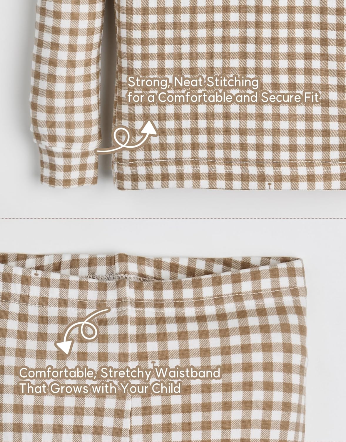 moimoln Plaid Check Soft Cotton Modal 6M-8Y Baby Toddler Long-Sleeve Snug-Fit Pajama Sleepwear Daily