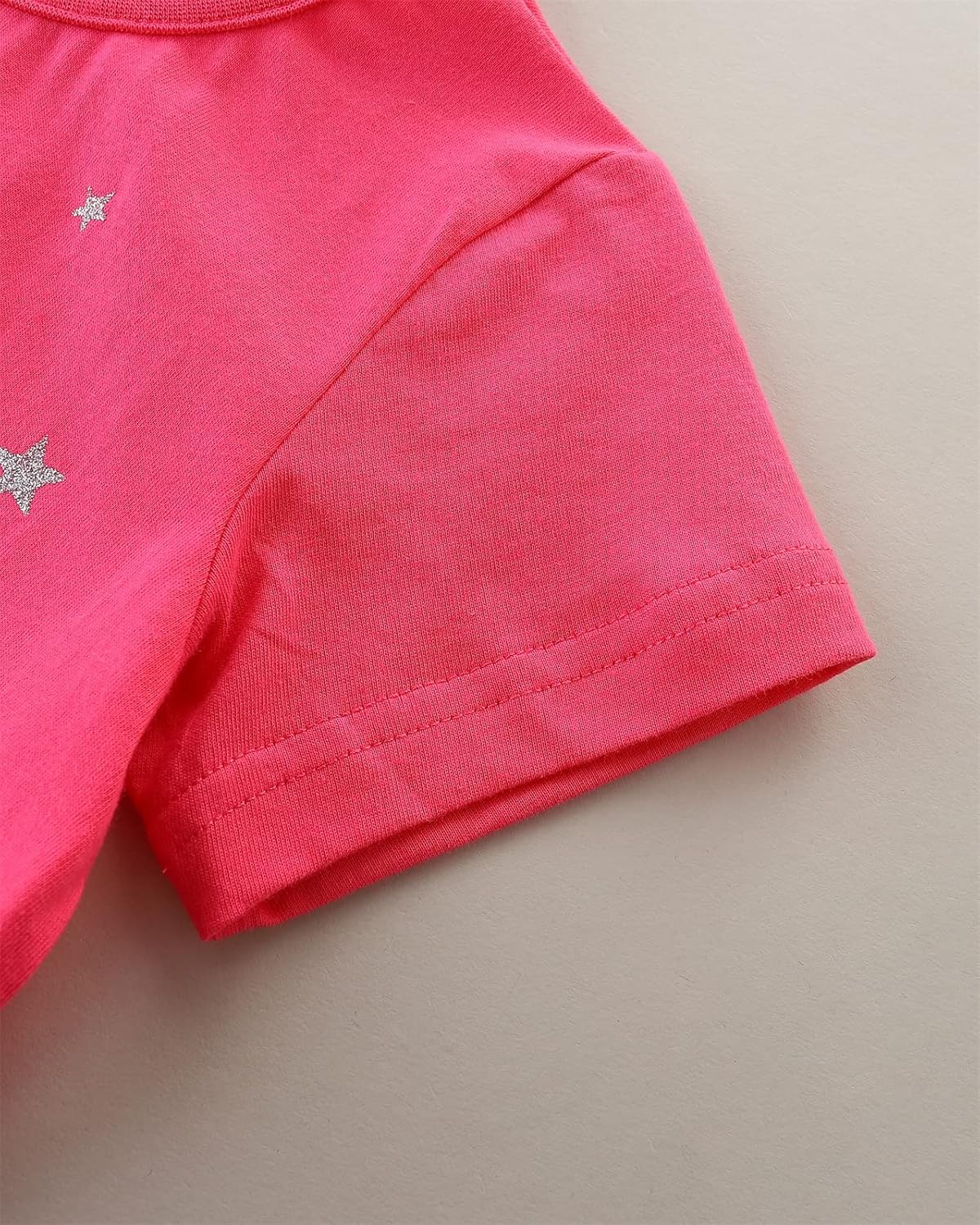 HILEELANG Girls' Tees Ruffle Short Sleeve T-Shirt Cotton Casual Graphic Summer Crewneck Tunic Tops