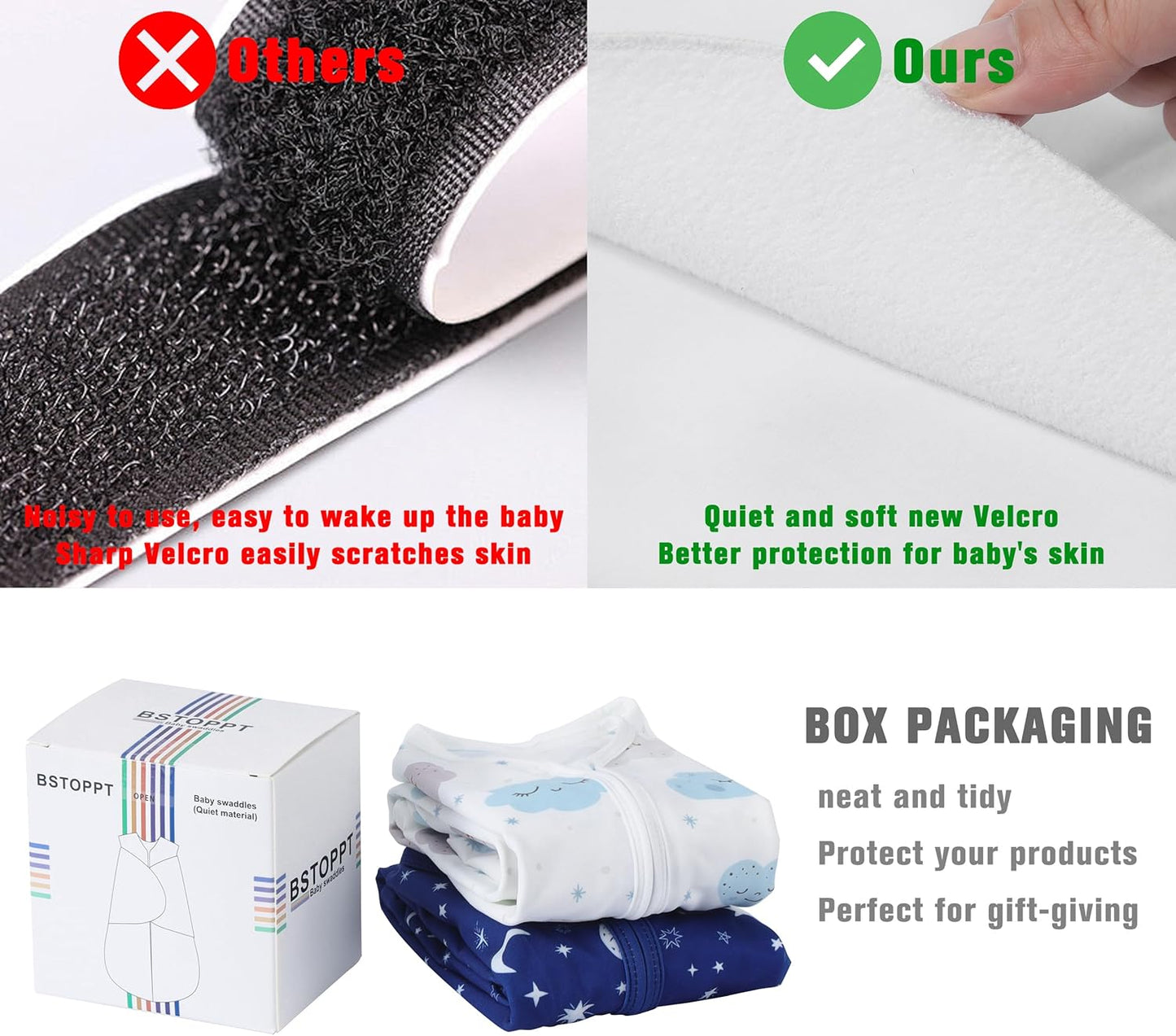 Newborn Sleep Sack Baby Swaddle,3-6 Months,3-Way Adjustable Wearable Blanket,100% Rayon Cotton Swaddling Sleeping Bag,TOG 0.5(Clouds&Starry Sky)