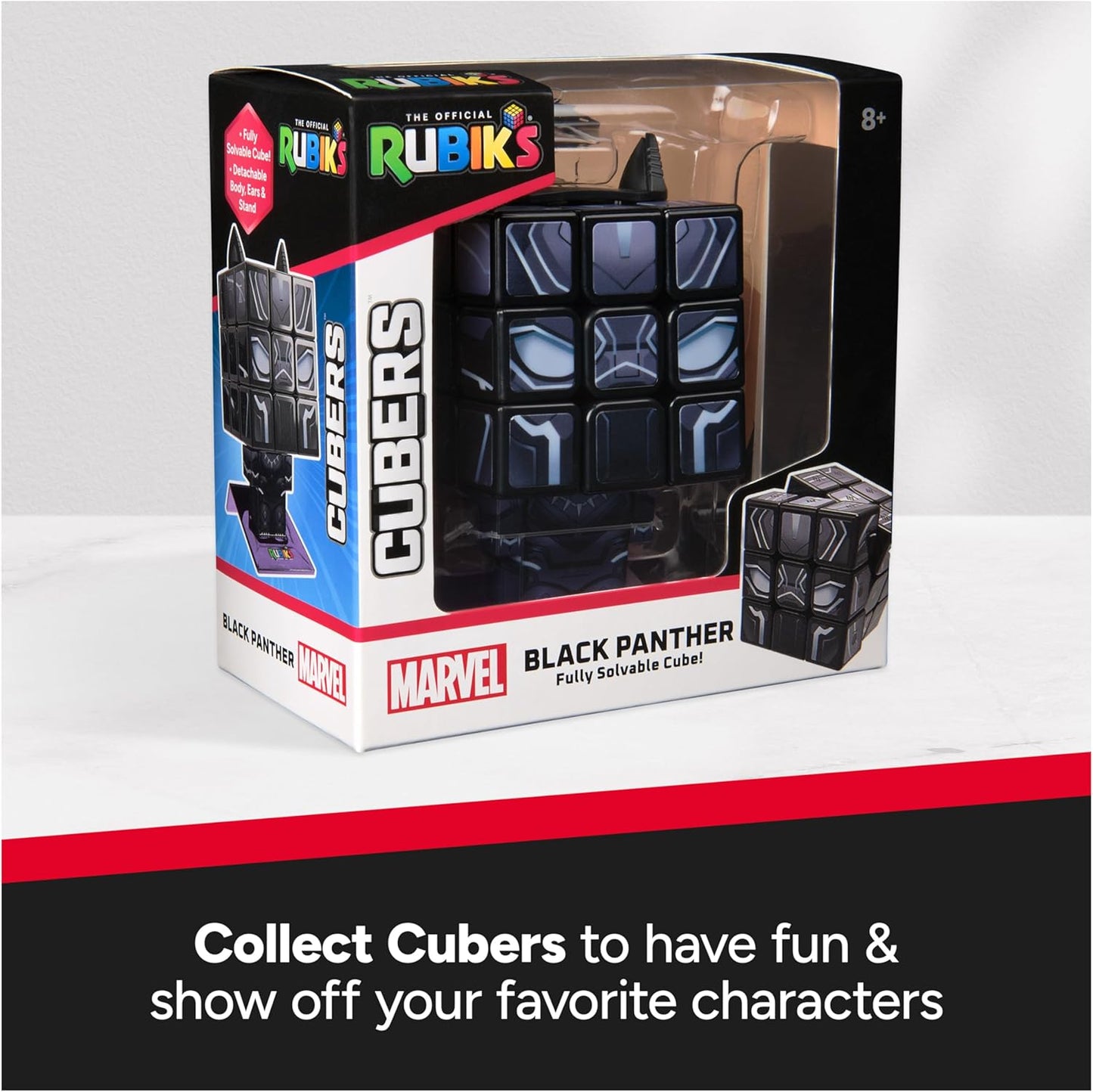 Rubik’s Cube Black Panther Cuber, Problem-Solving Challenging Brain Teaser Collectible Black Panther Fidget Toy, for Adults & Kids Ages 8+