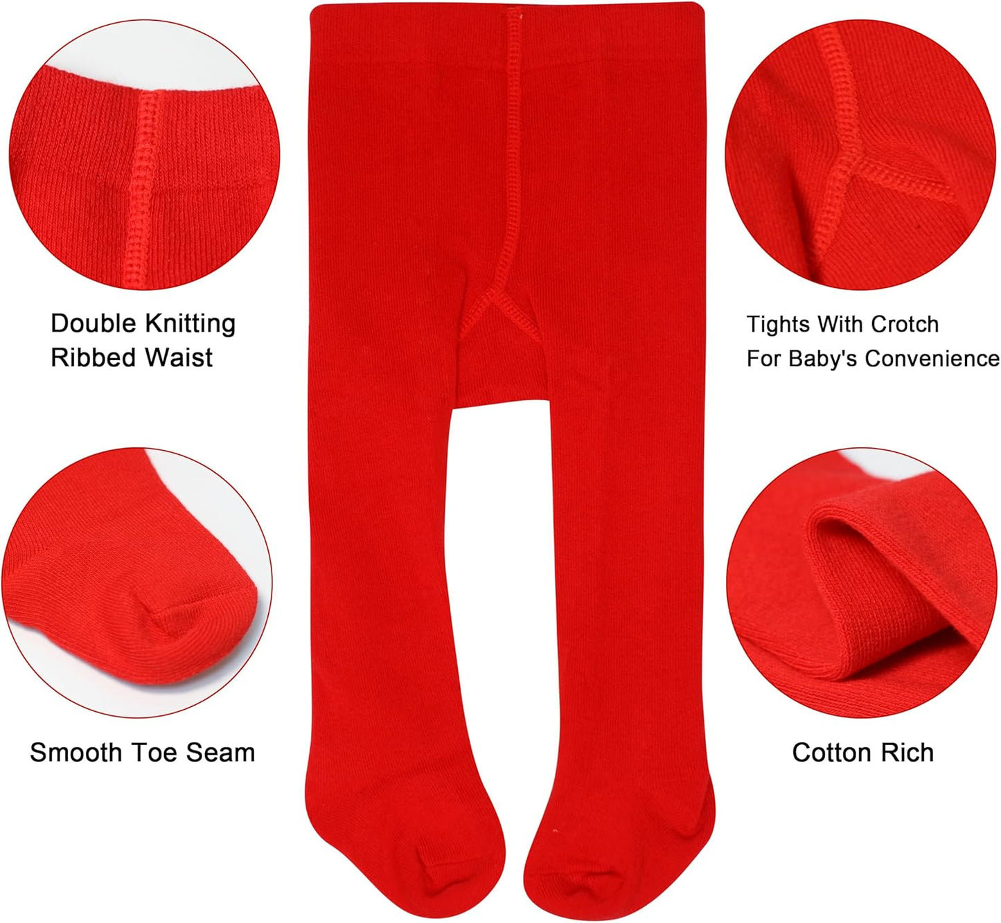 Baby Girls Tights White Thick Leggings Stockings Cotton Pantyhose for Newborn Infant Toddler 1Pack