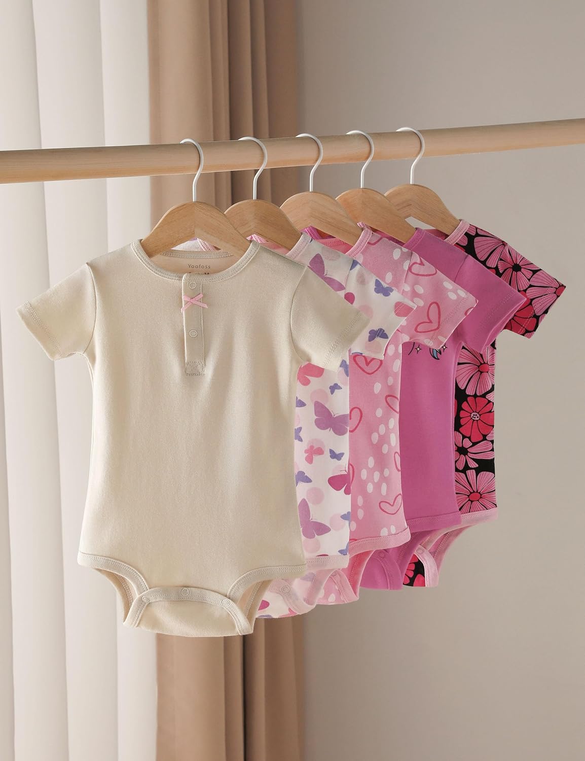 Yoofoss Baby Bodysuits 100% Organic Cotton Short Sleeve Infant Romper for Boy and Girl Baby Clothes, Soft Breathable